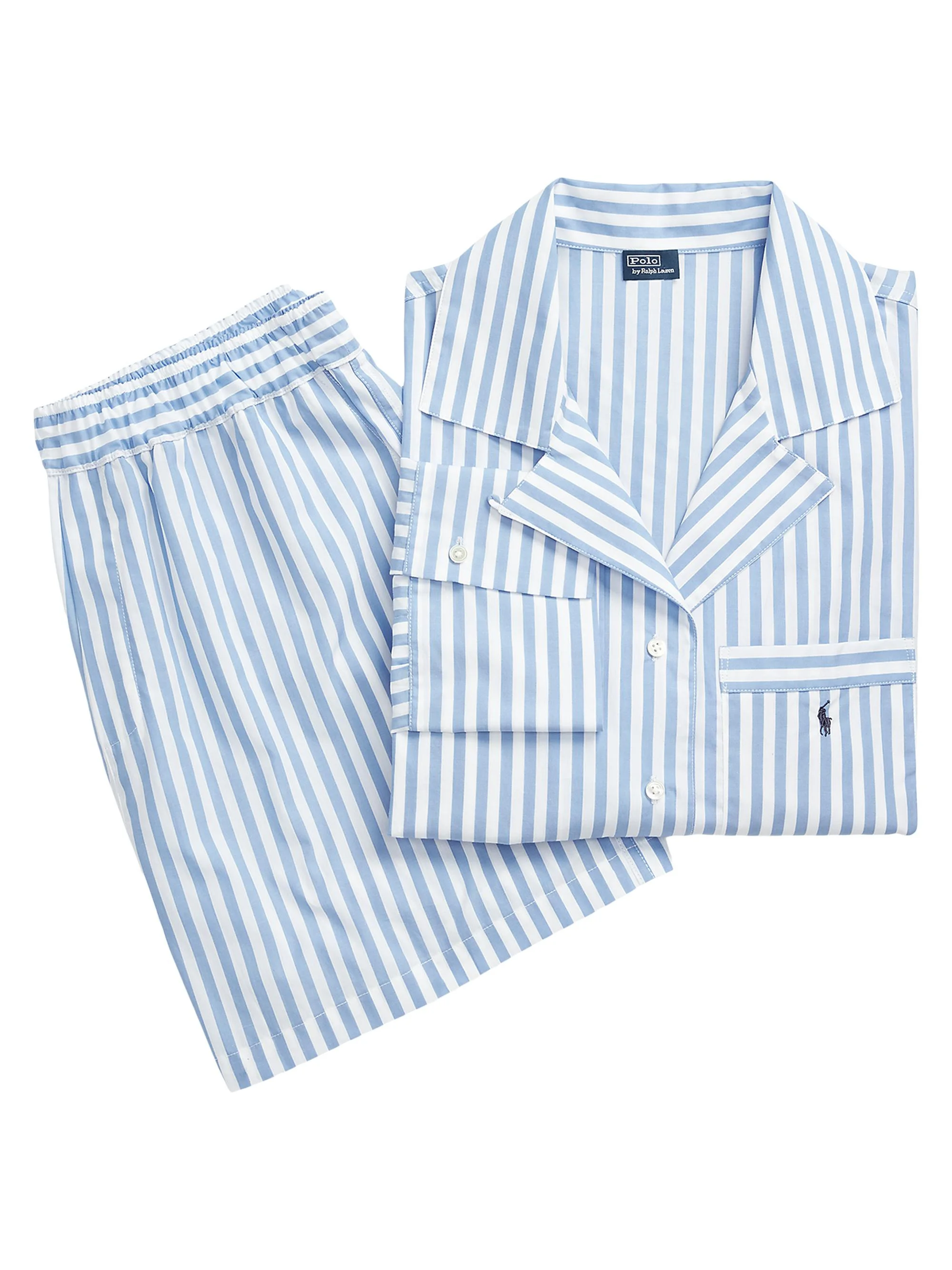 Women's Shirting Stripes Cropped 2-Piece Pajama Set - Wide Stripes - 1