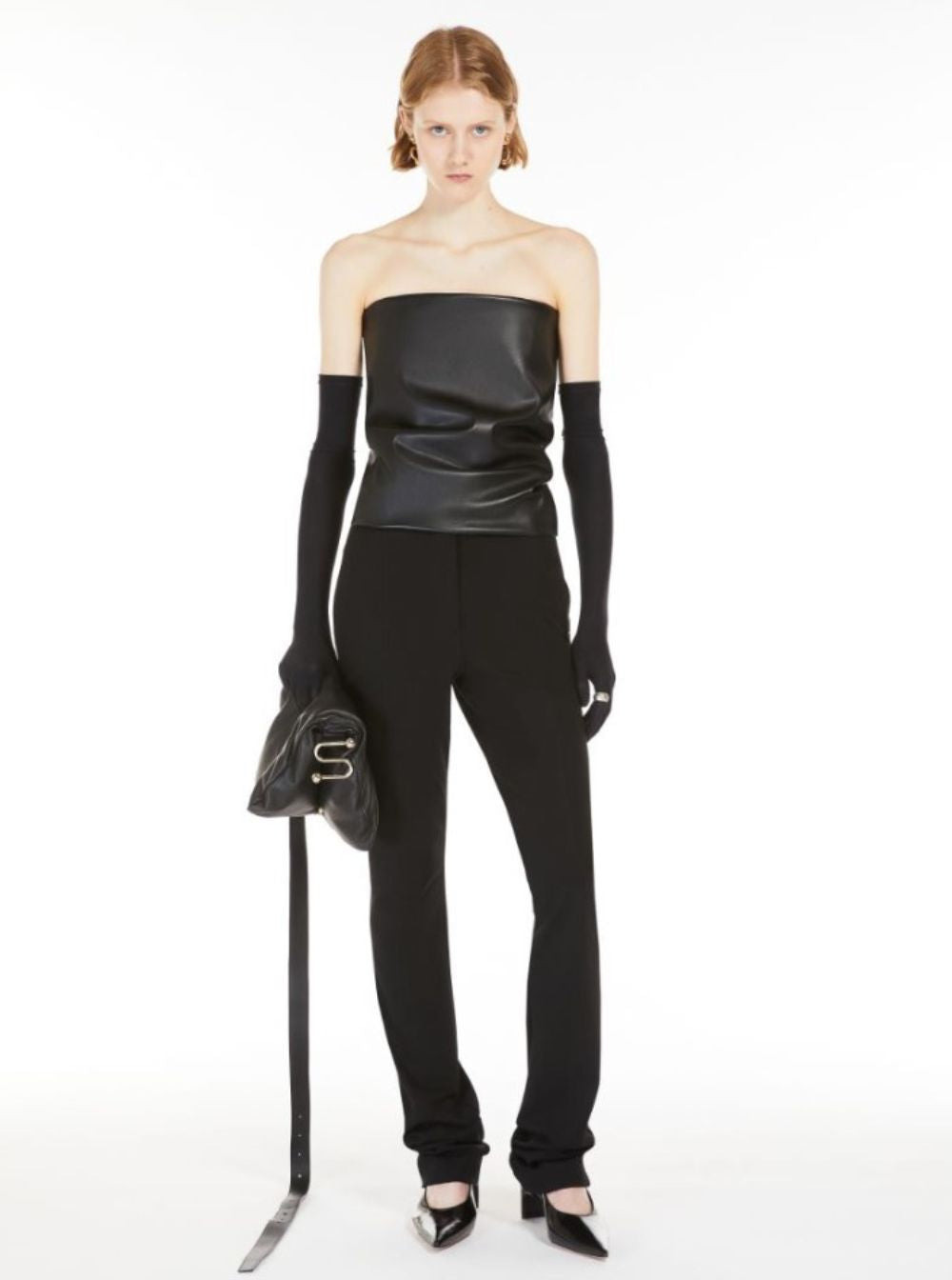 Sportmax Women 'Lindsey' Black Bandeau Top With V-Neck On The Back In Tech Fabric Woman - 4