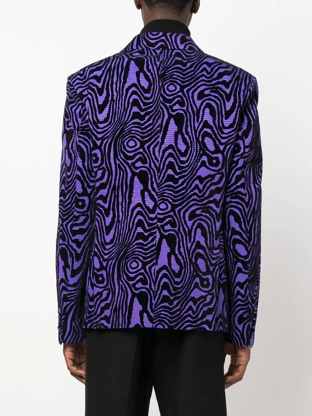 abstract-print double-breasted blazer - 4