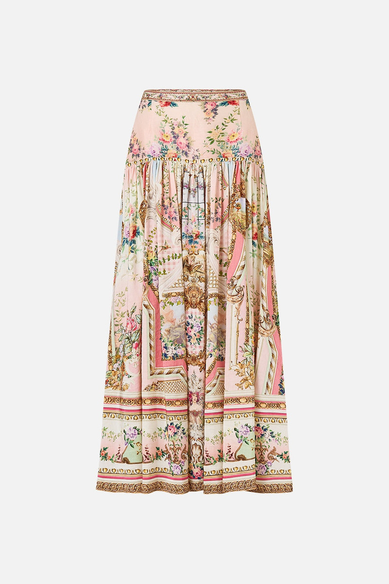 FITTED WAIST GATHERED SKIRT - 1