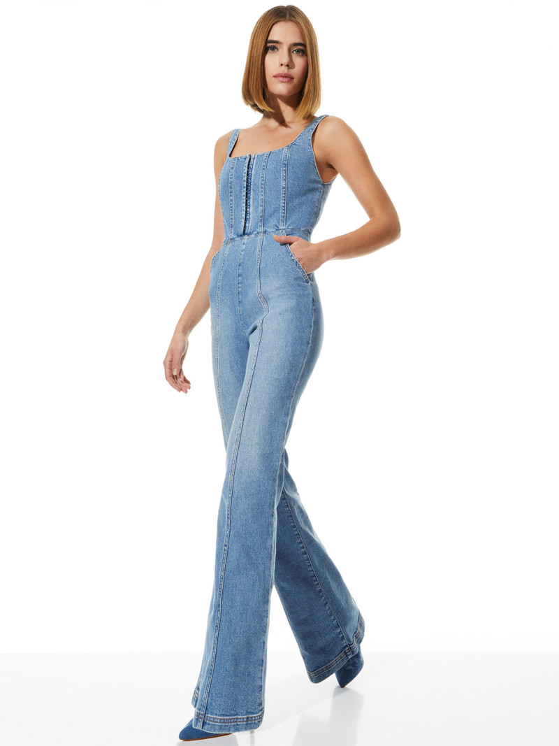 Alice + Olivia CHELS CORSET SLEEVELESS JUMPSUIT outlook
