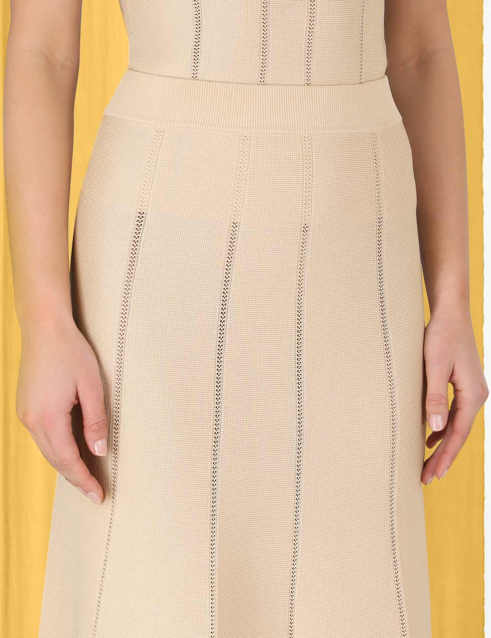 LUMINOSITY KNIT PANELLED SKIRT - 5