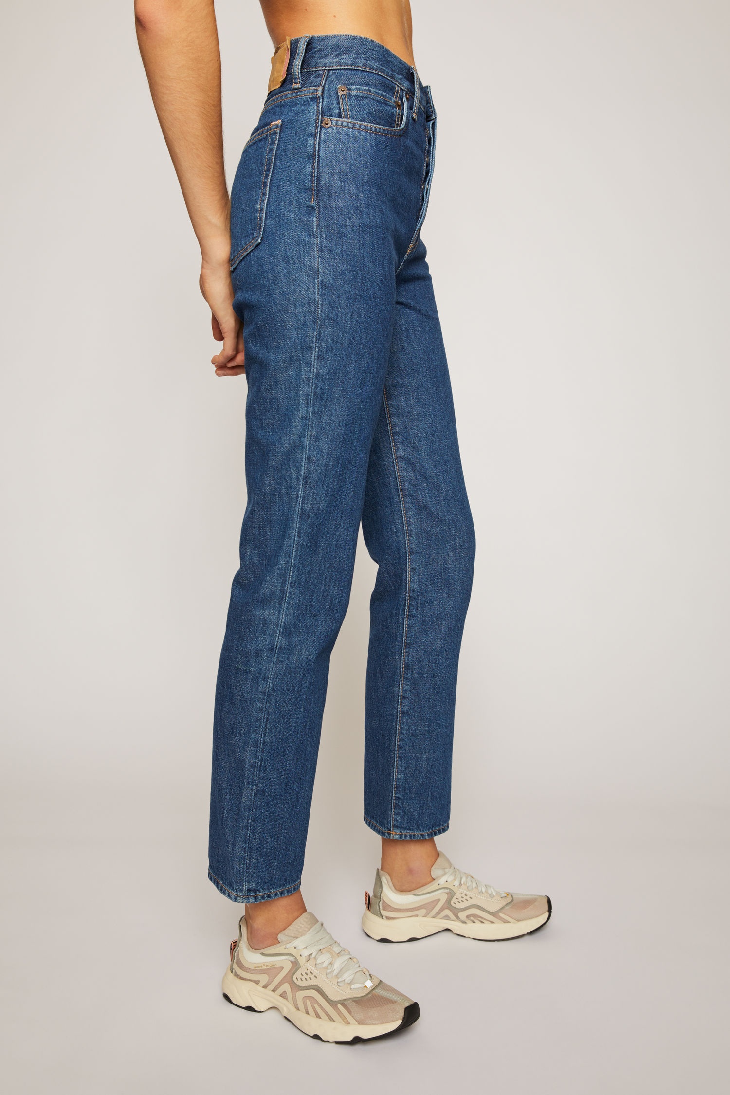 Cropped straight fit jeans dark blue - 5