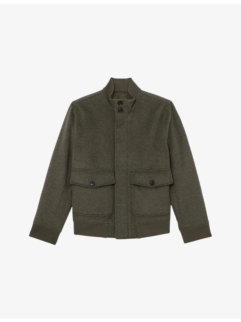 Hadley Funnel-Neck Wool Bomber Jacket - 1