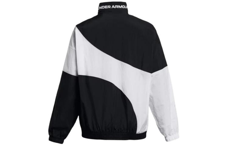 (WMNS) Under Armour Legacy Crinkle Jacket 'Black White' 1382762-001 - 2