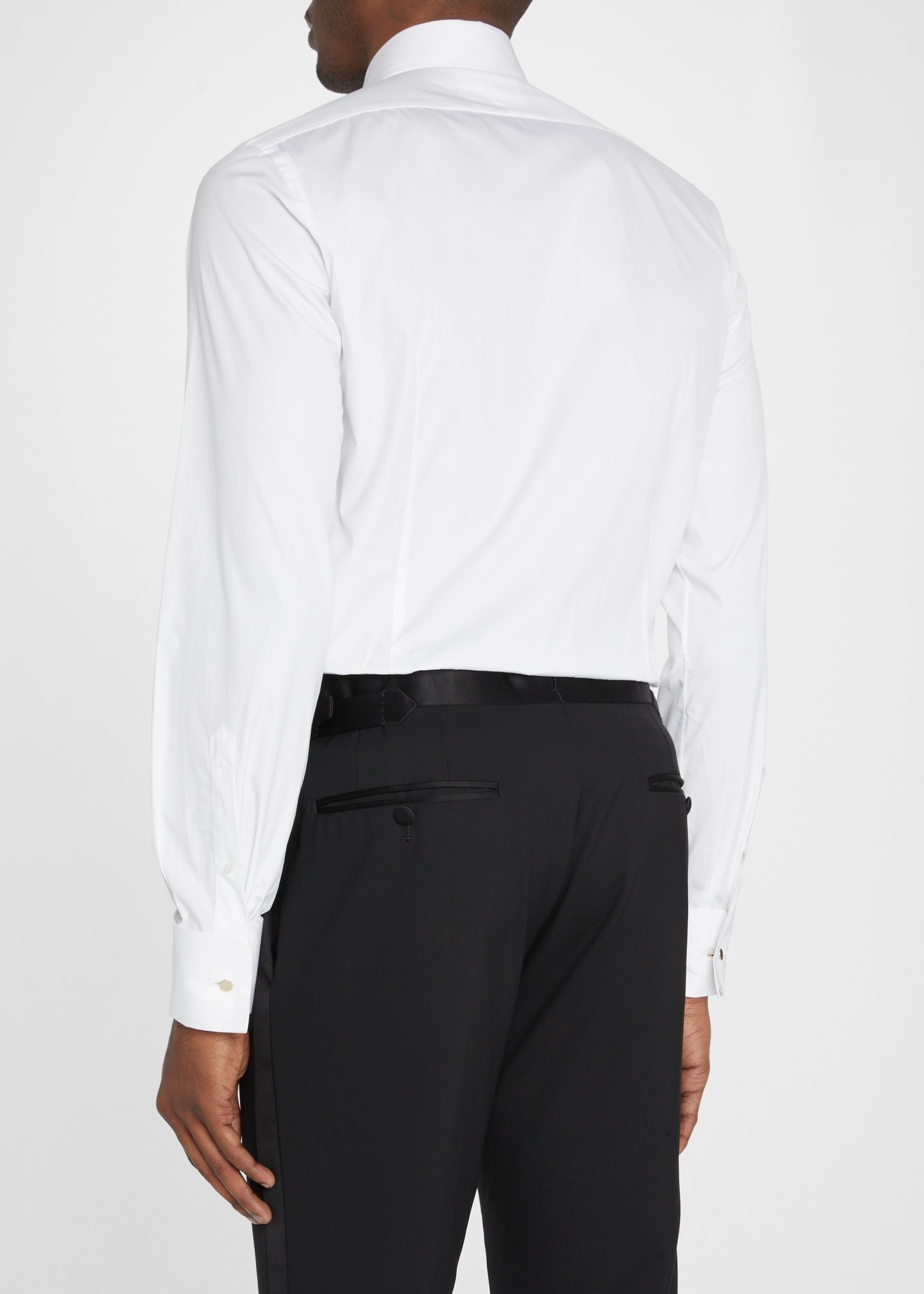 Men's Pleated Bib-Front Cotton Dress Shirt - 2