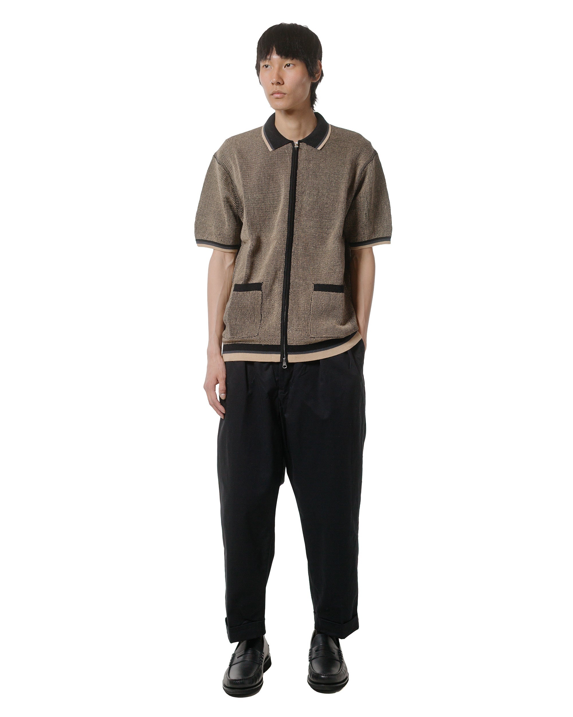 Zip Knit Polo Black - 4