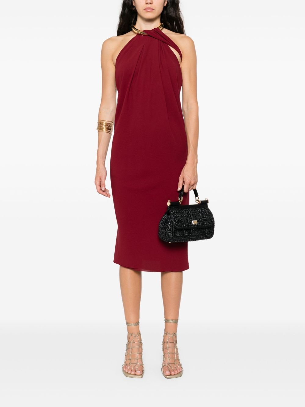 silk crepe midi dress - 2