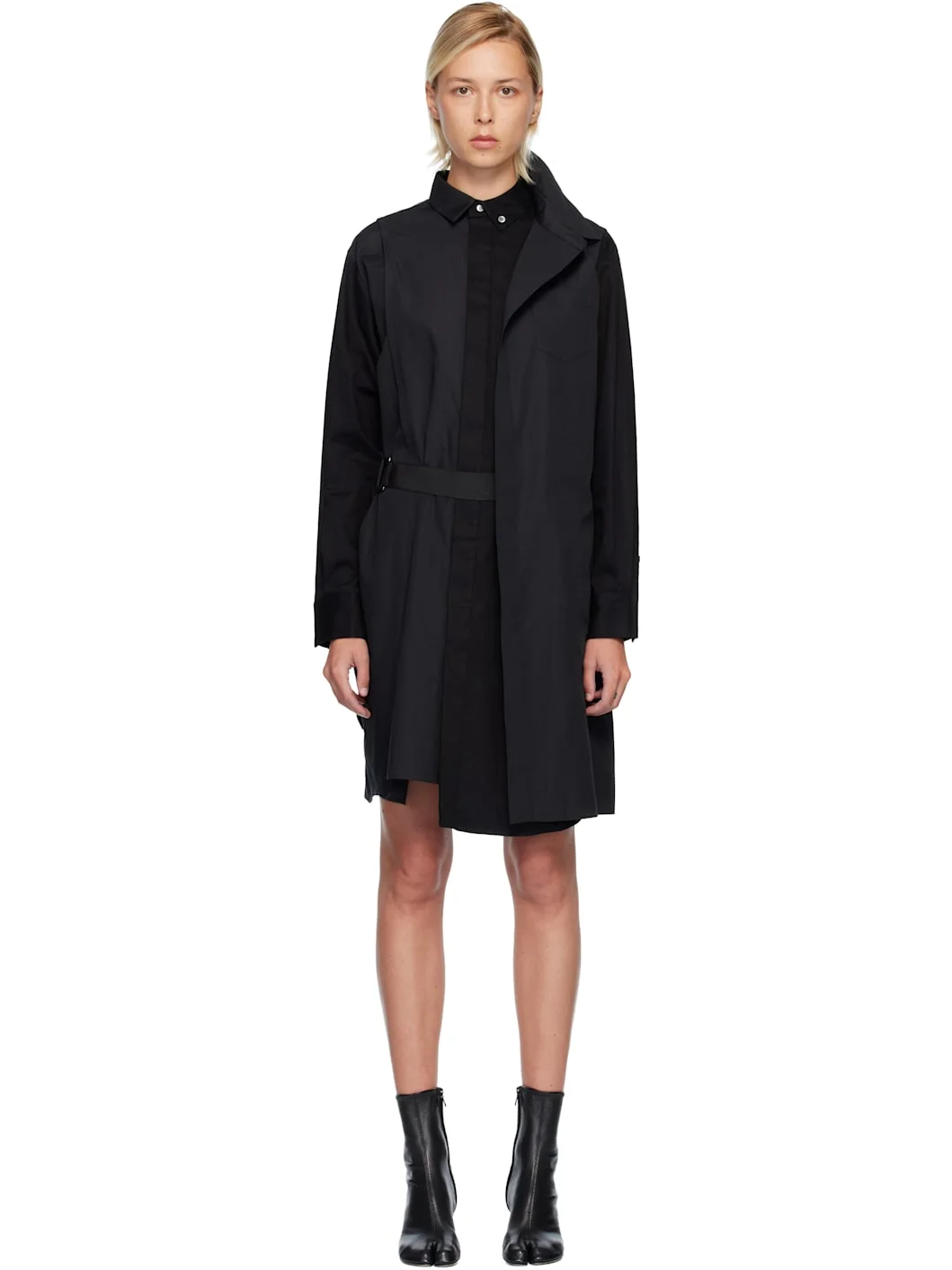 Black Poplin Midi Dress - 1