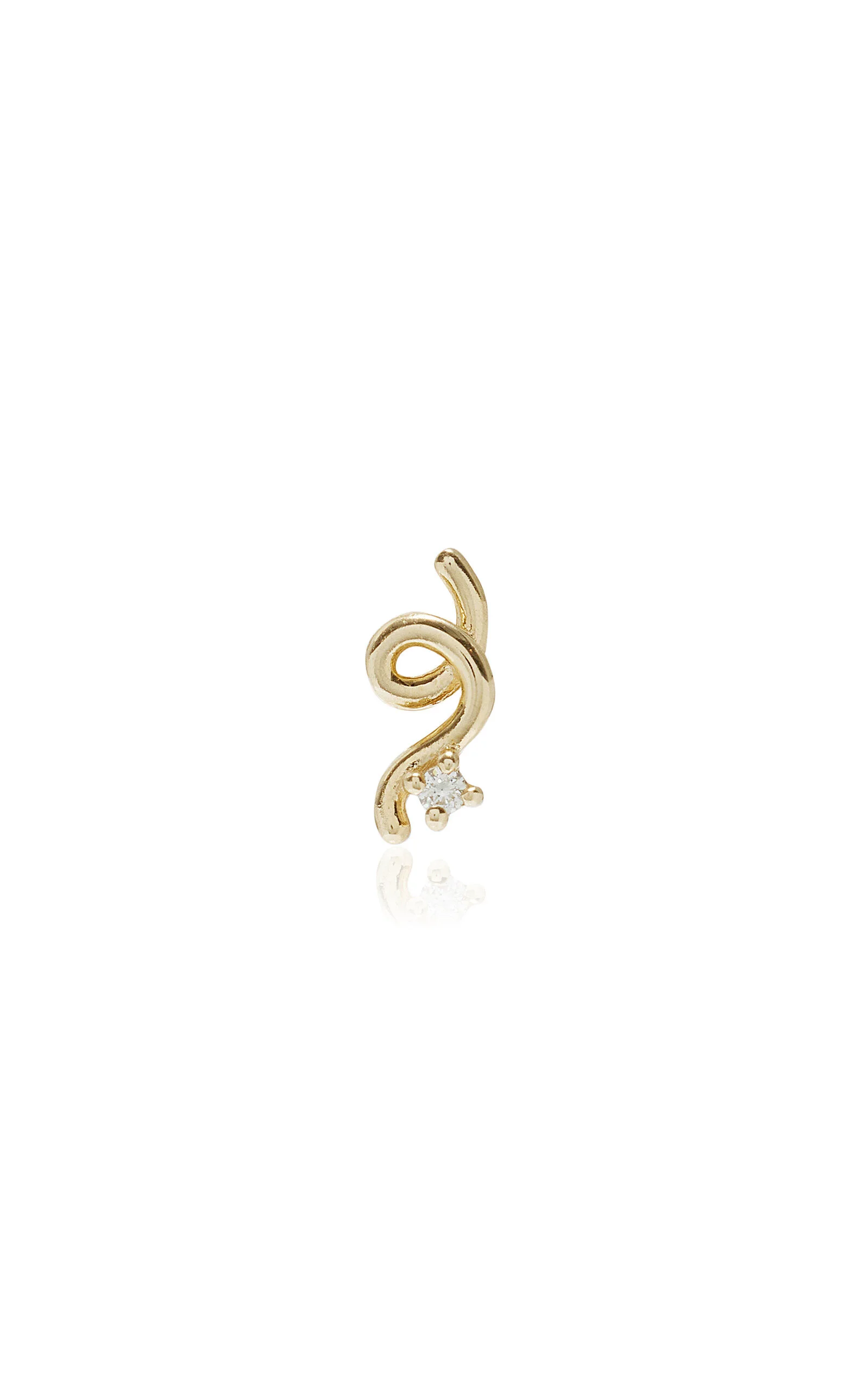 Mini Loop 9K Yellow Gold Diamond Single Earring gold - 1