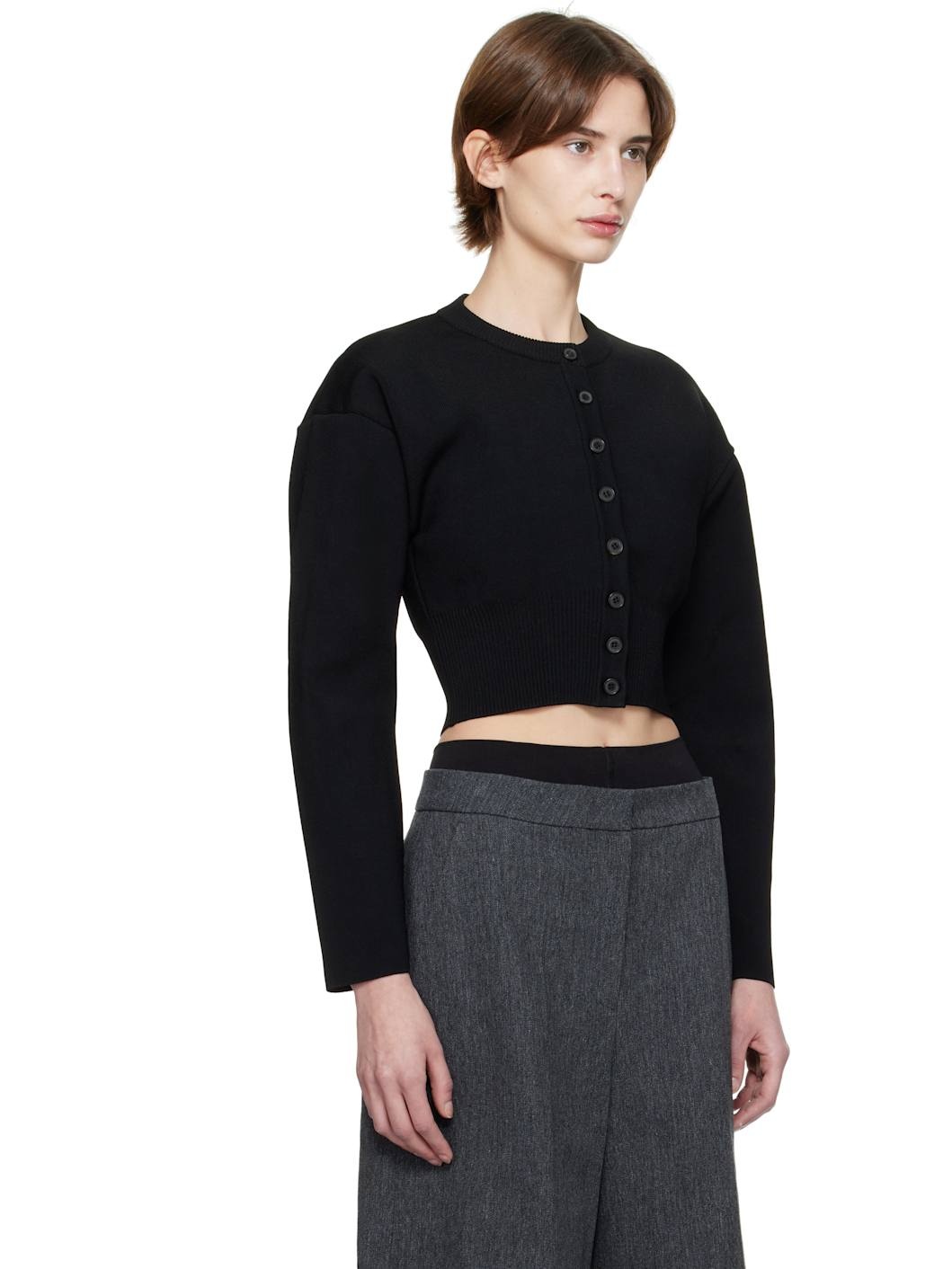 Black Matte Cardigan - 2