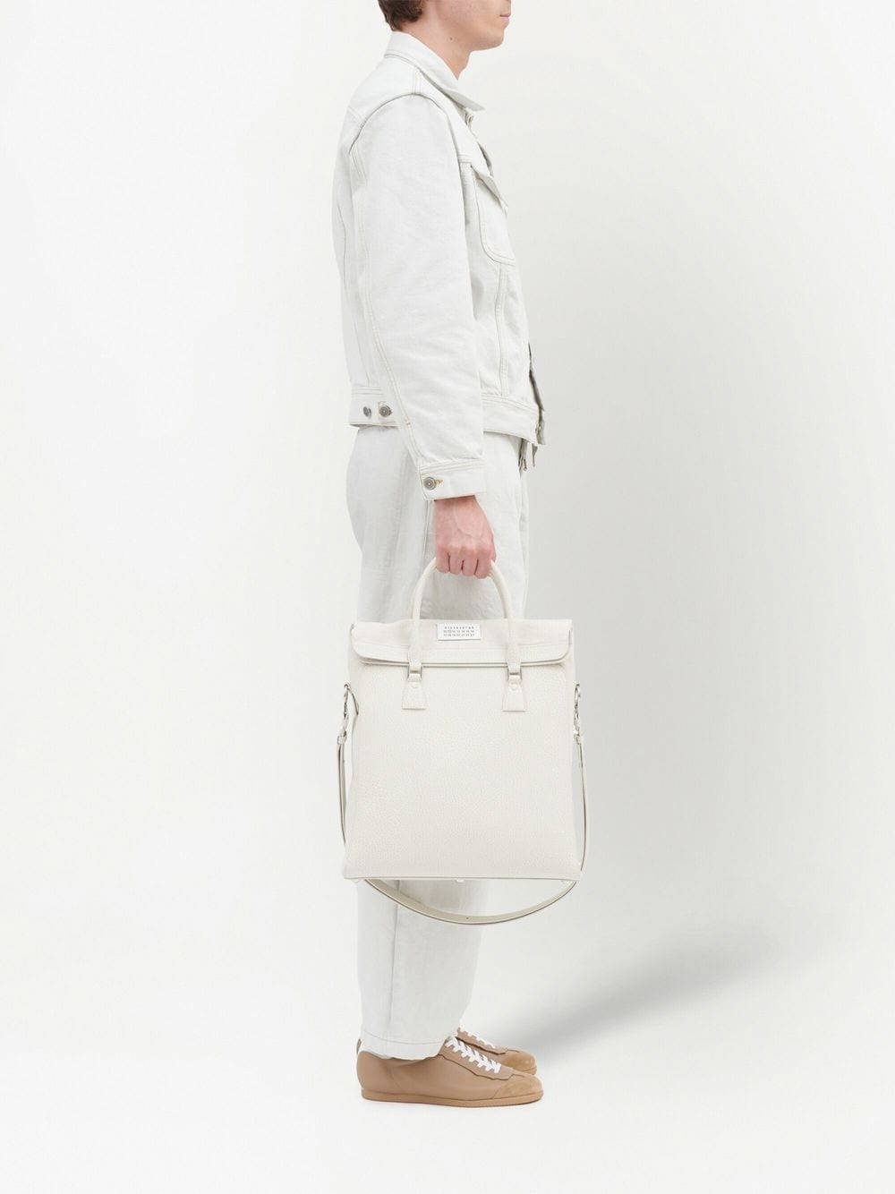 logo-patch leather backpack - 2