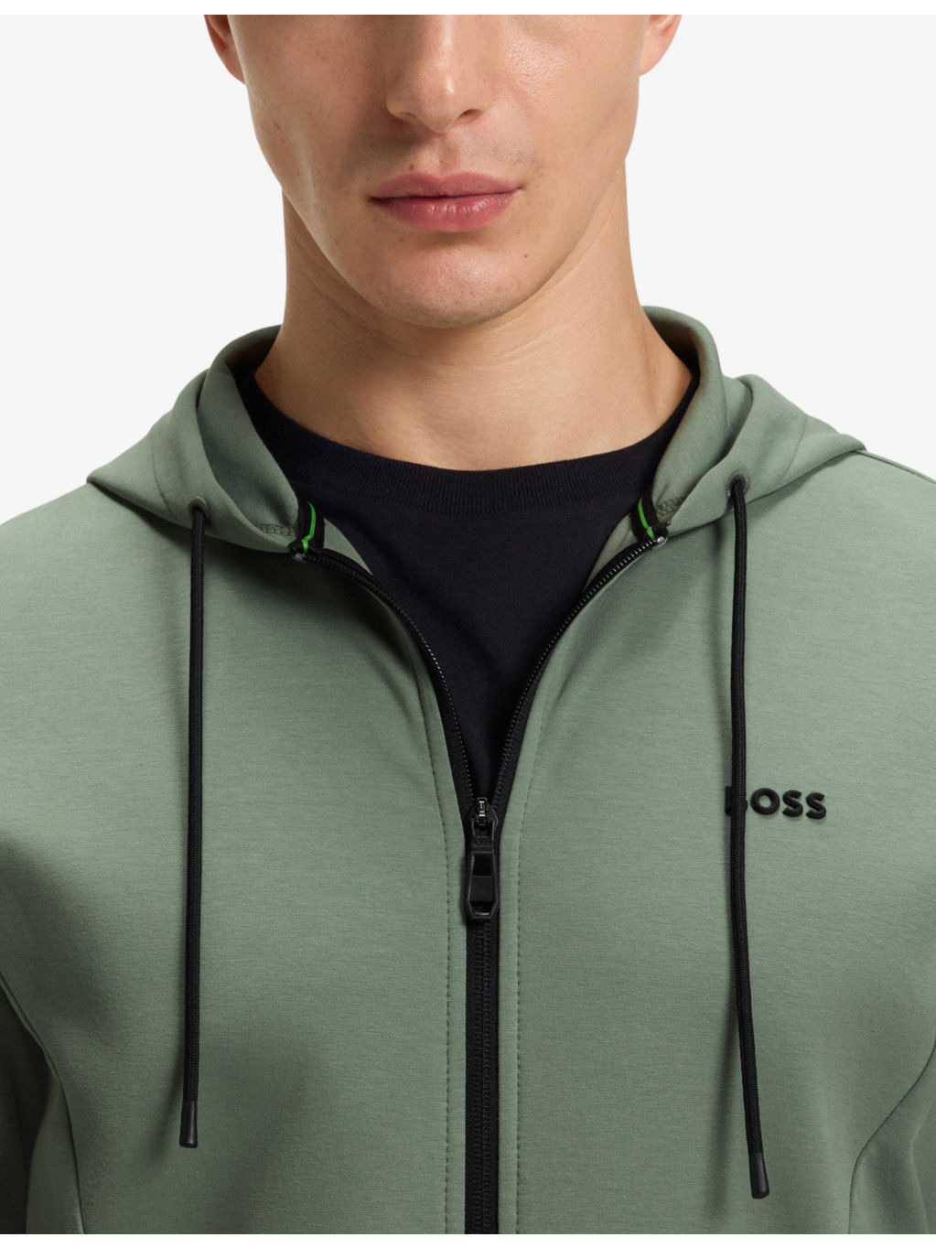 Branded Zip-Up Stretch-Jersey Hoody - 5