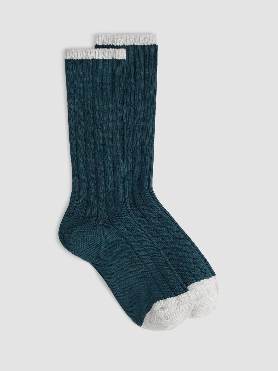 Cotton Marl Ribbed Sock - 1