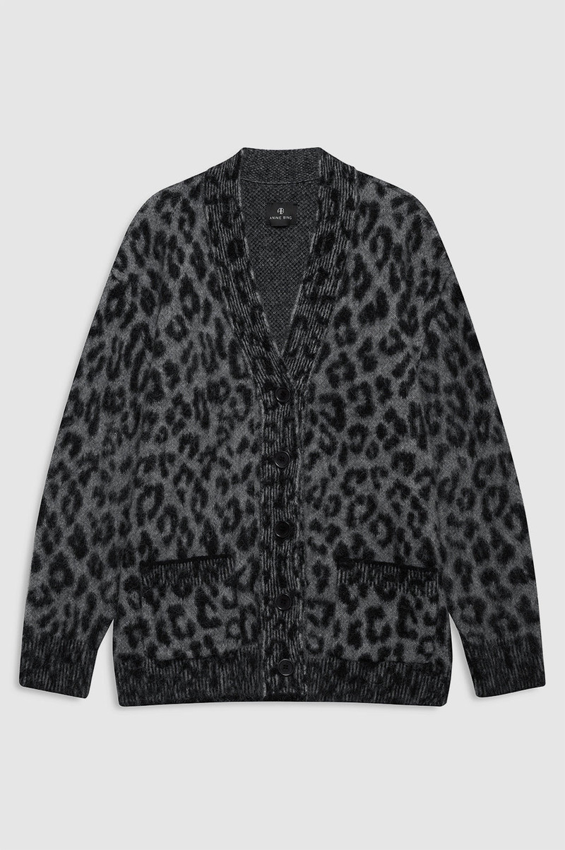 Banks Cardigan - Grey Leopard 1