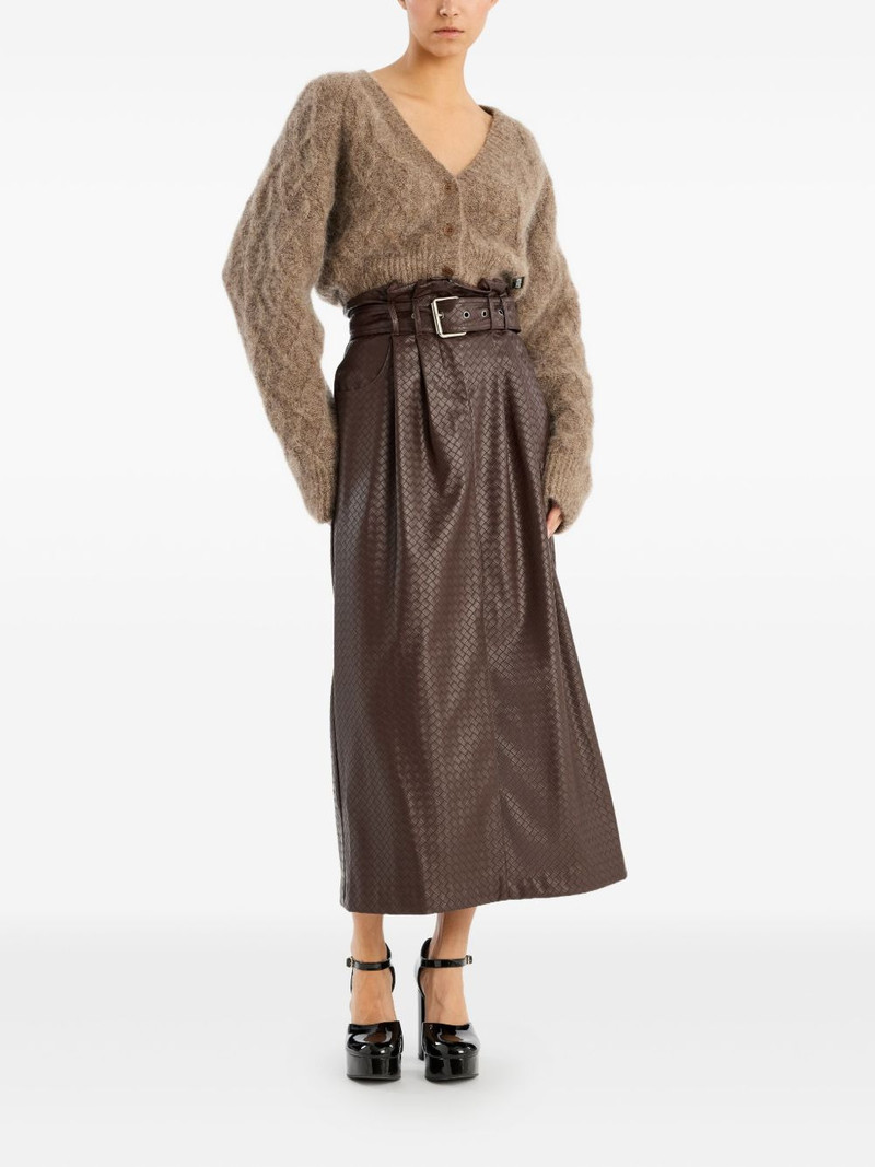 ROTATE cable-knit cropped cardigan outlook