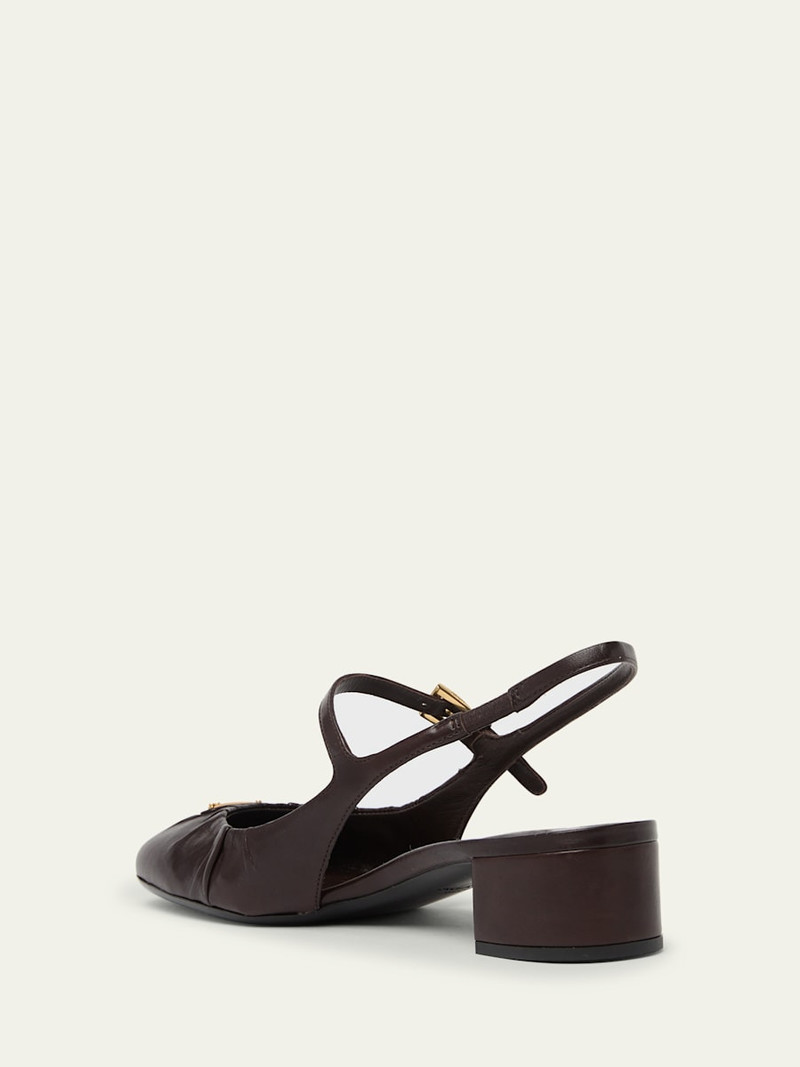 Prada Ruched Toe Mary Jane Leather Pumps outlook