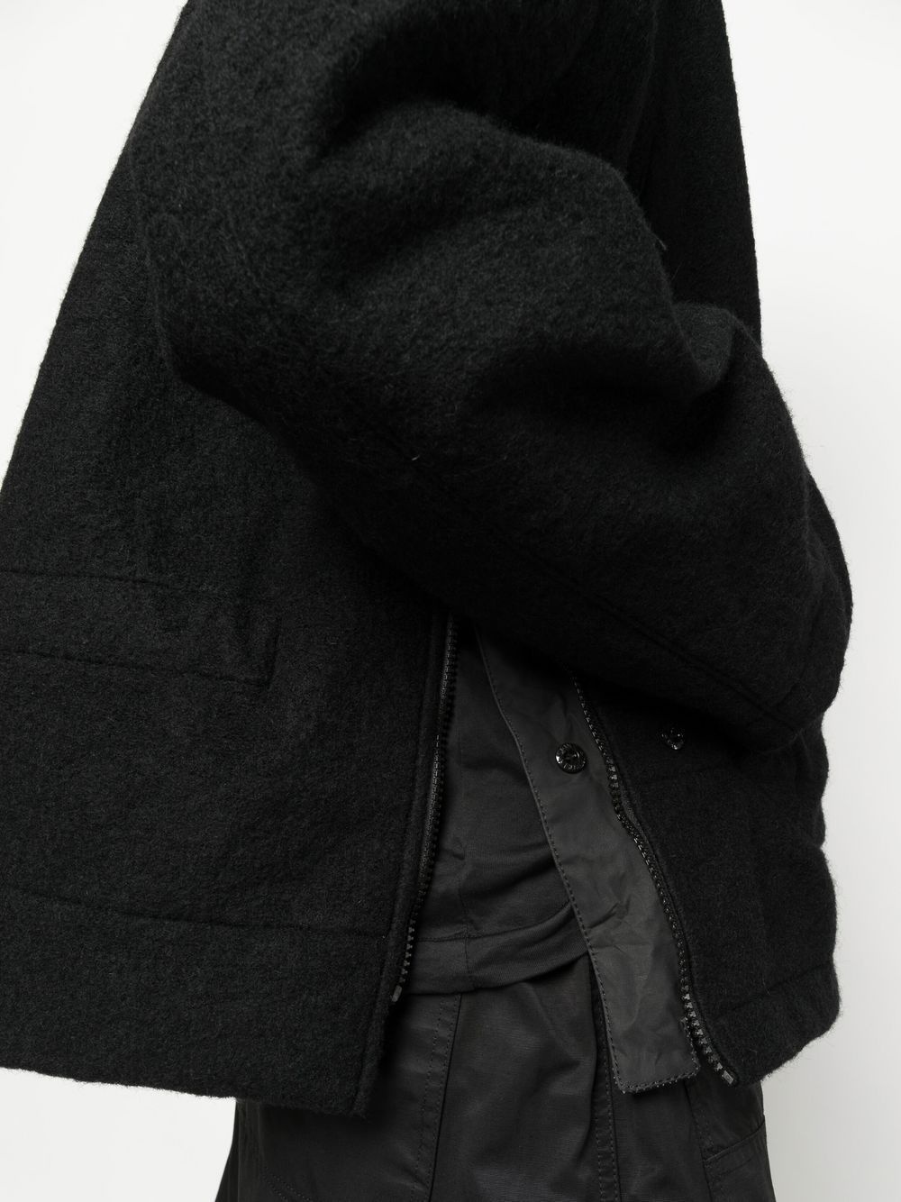 high neck cotton zip-up jacket - 5