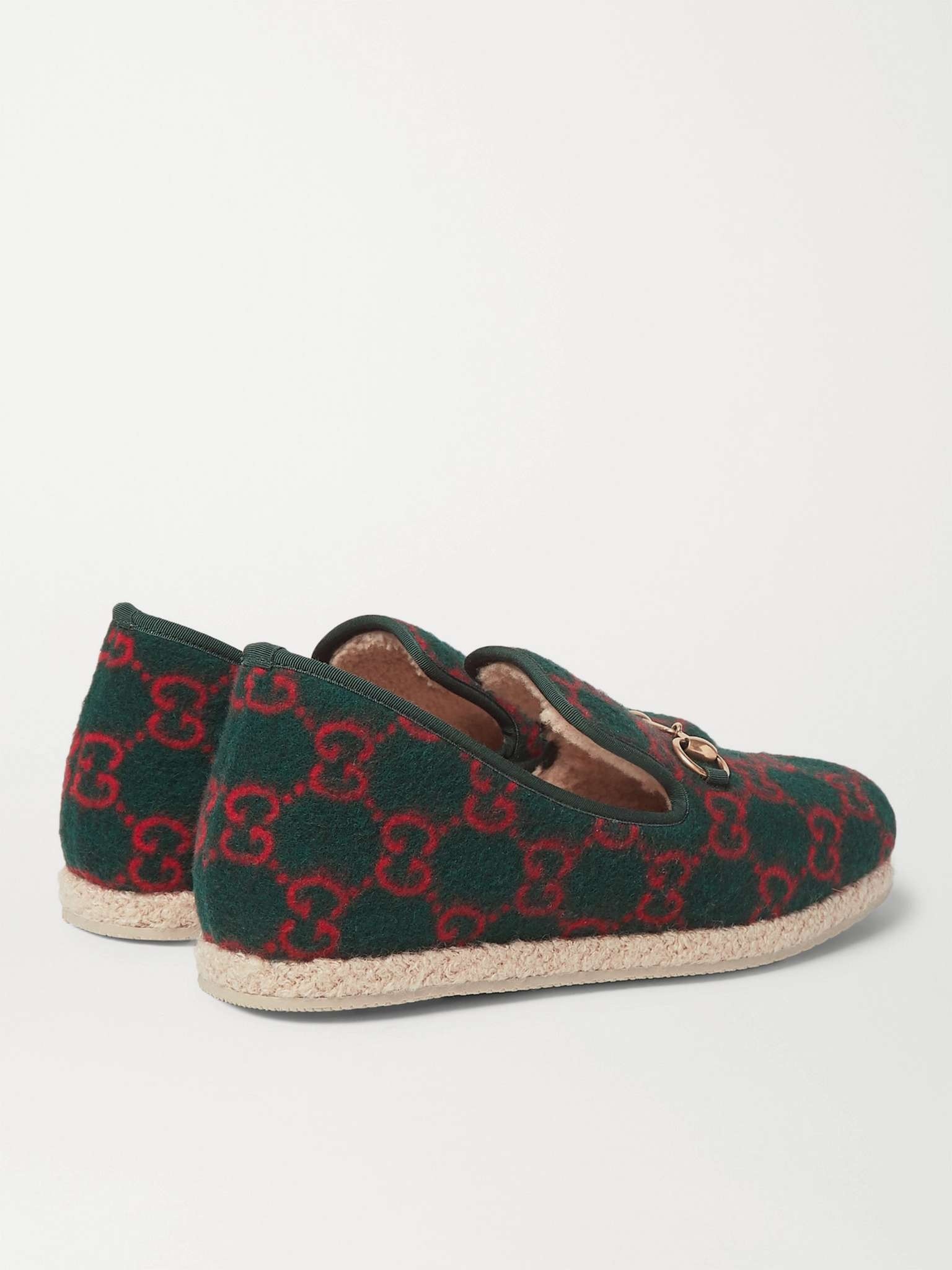 Horsebit Logo-Print Merino Wool Loafers - 5