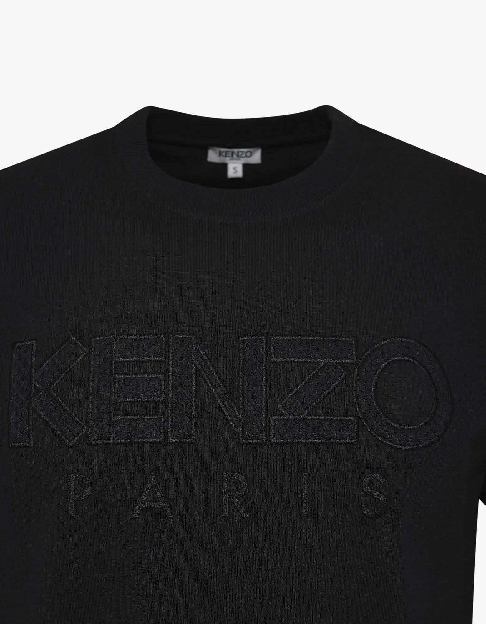 Kenzo Black Logo Embroidery T-Shirt - 4