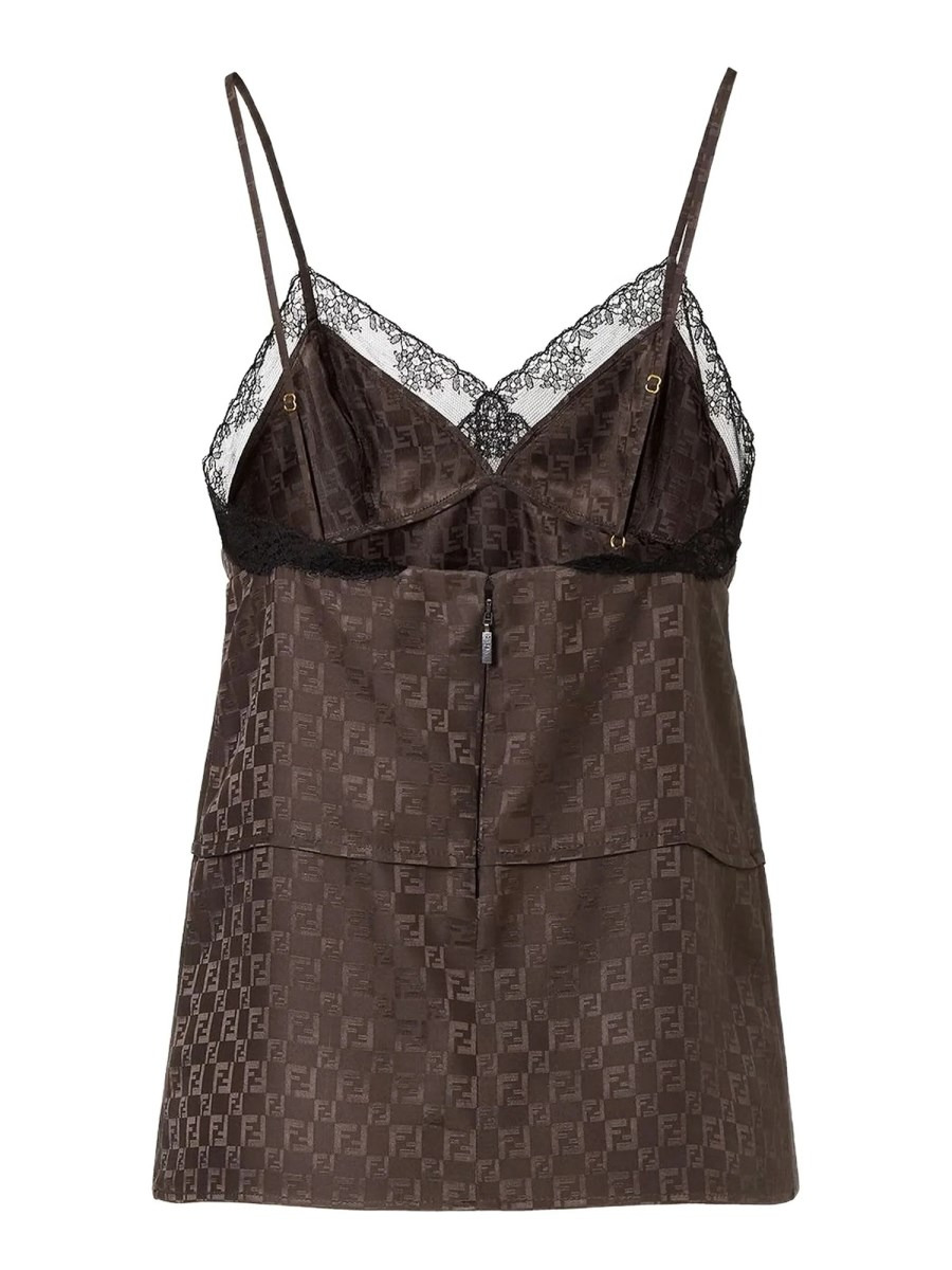 JACQUARD FF TOP WITH LACE TRIM - 2