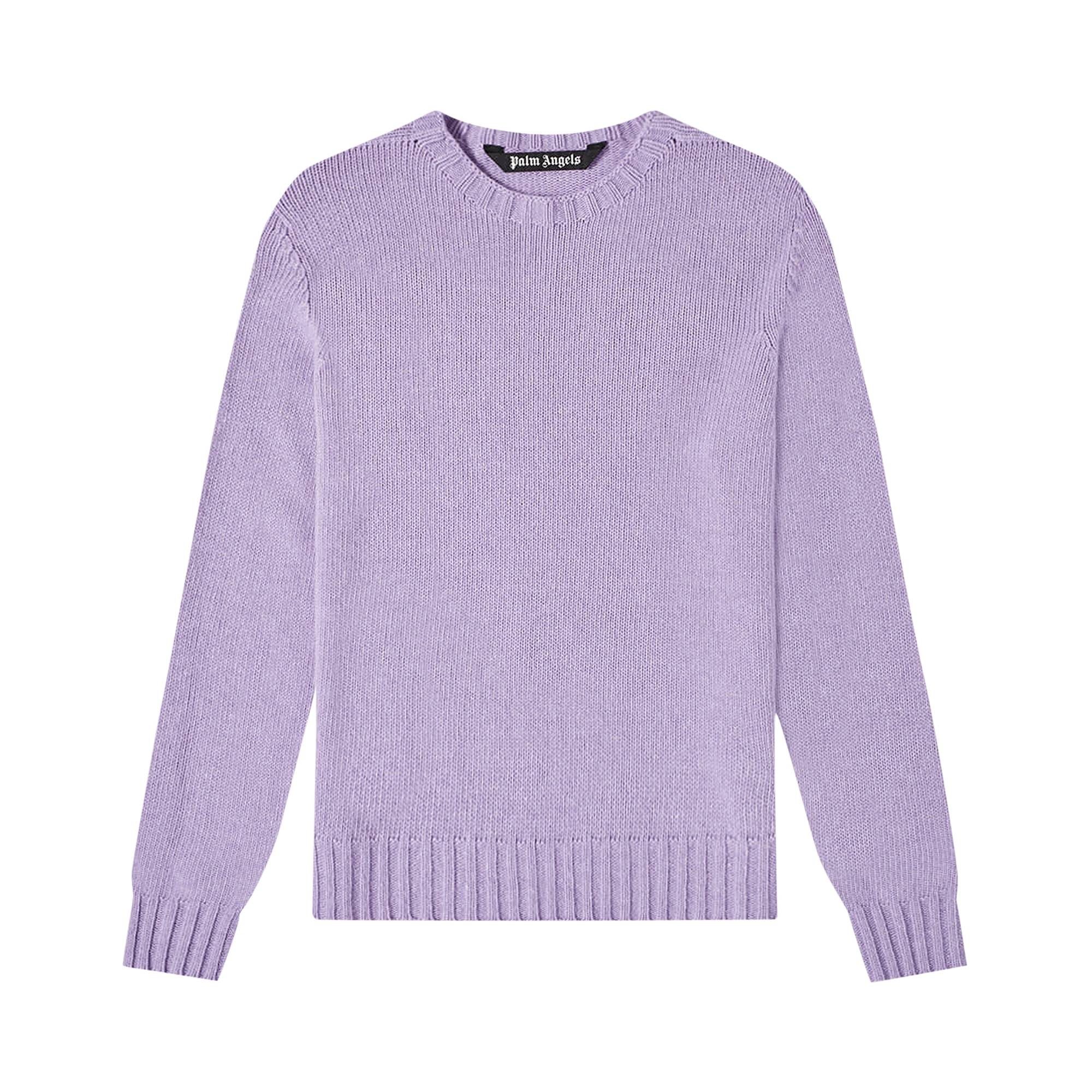 Palm Angels Curved Logo Sweater 'Lilac/Black' - 1