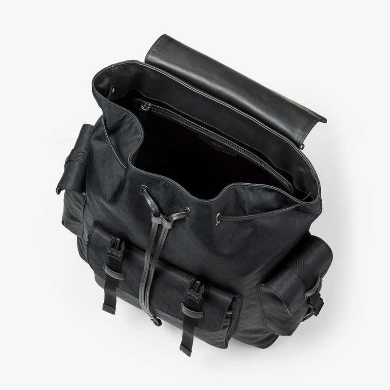 JIMMY CHOO Filmore
Black JC Embossed Nylon Backpack outlook