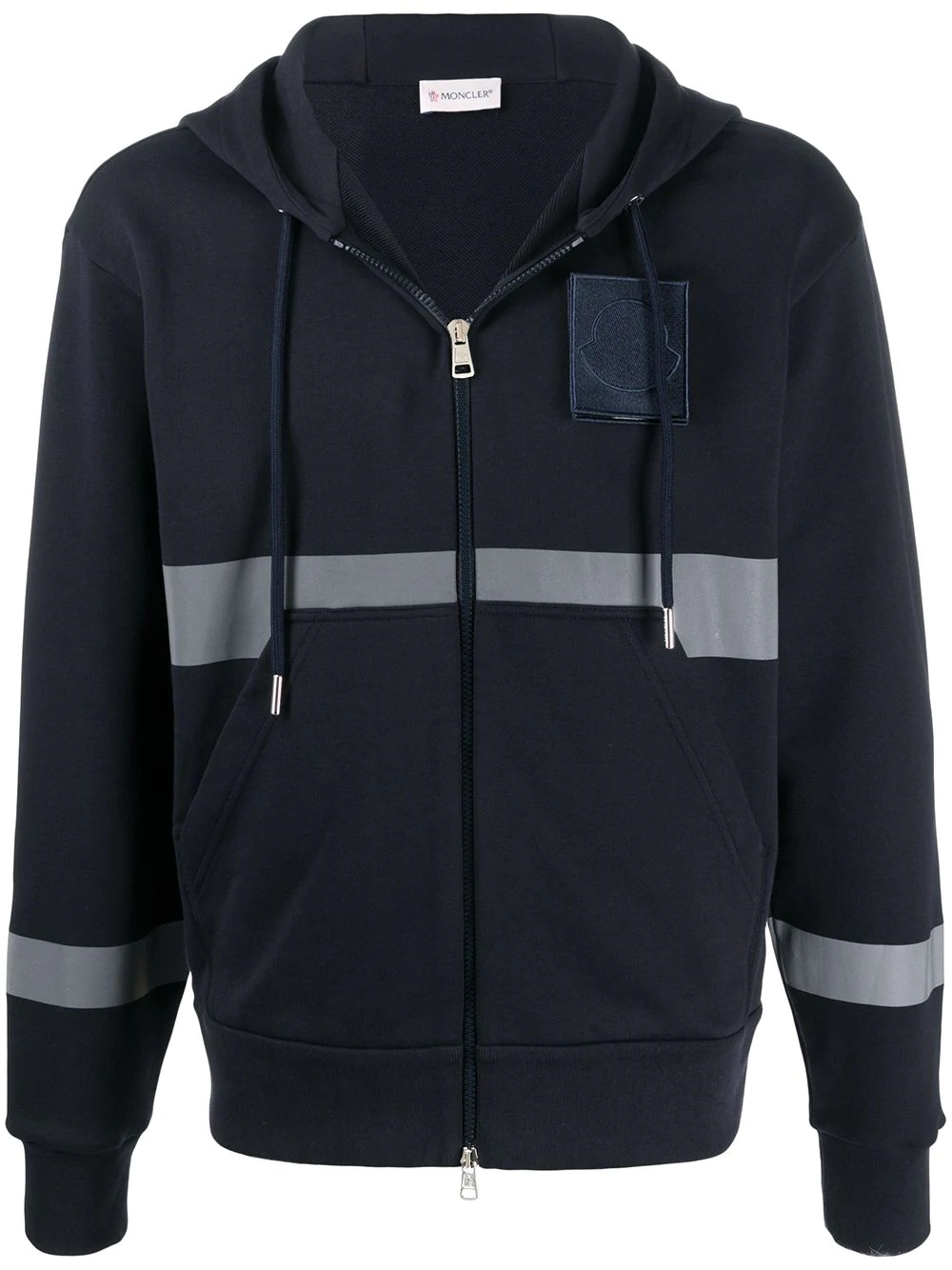 zip-up panel detailed hoodie - 1