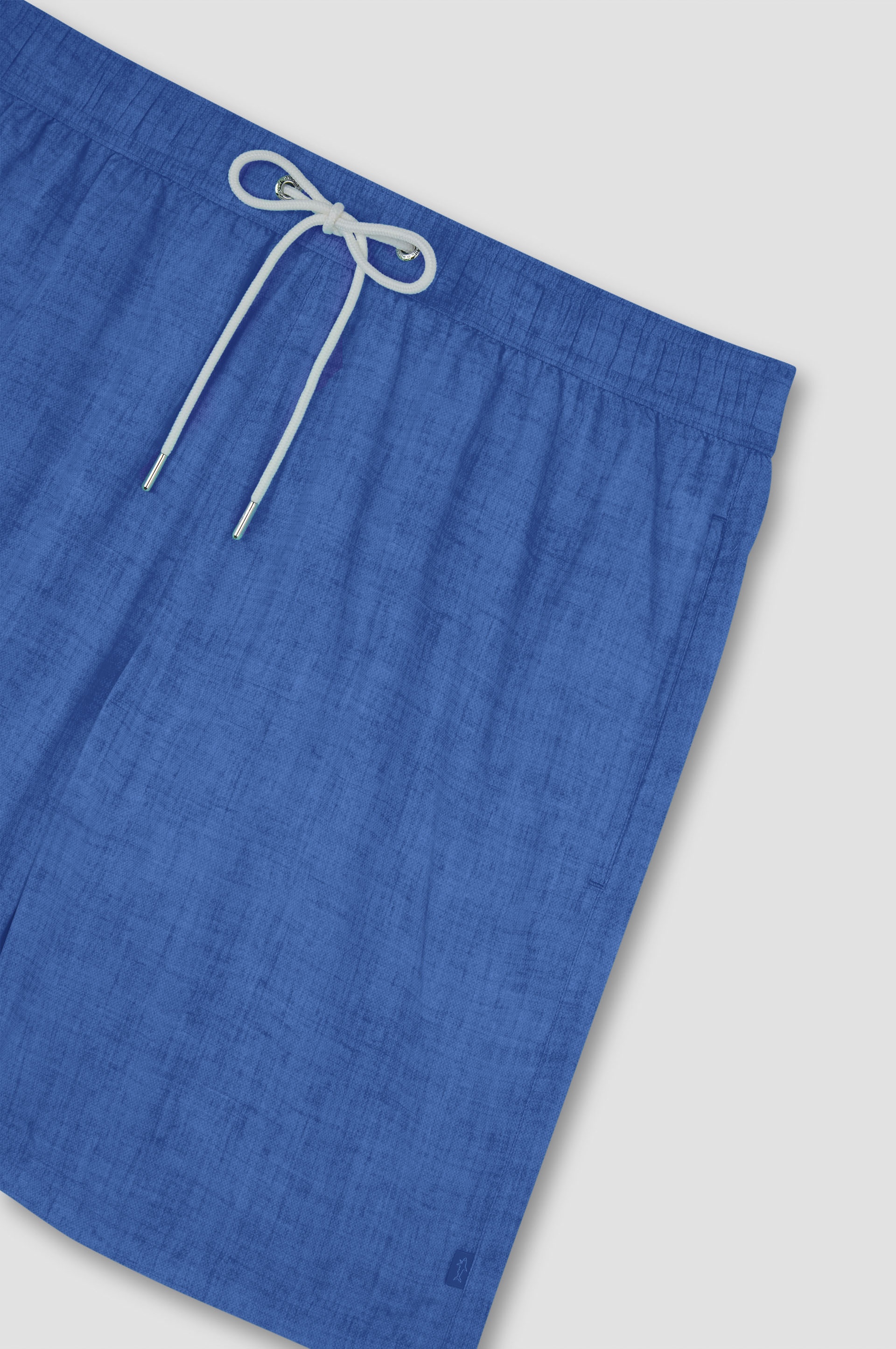 SWIM SHORTS WITH LINEN-EFFECT PRINT - 5