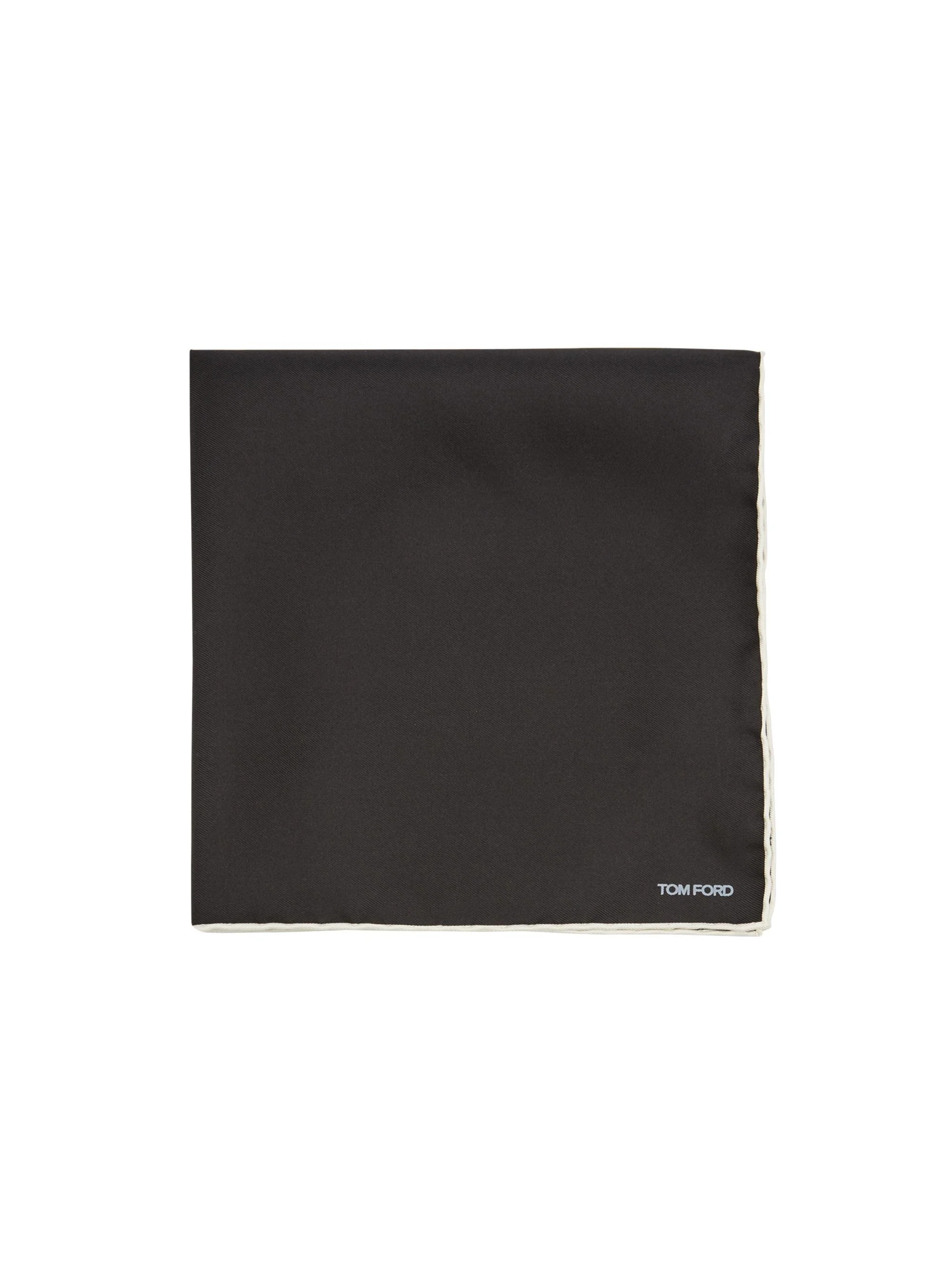 Men's Logo Silk Pocket Square - Black - 1