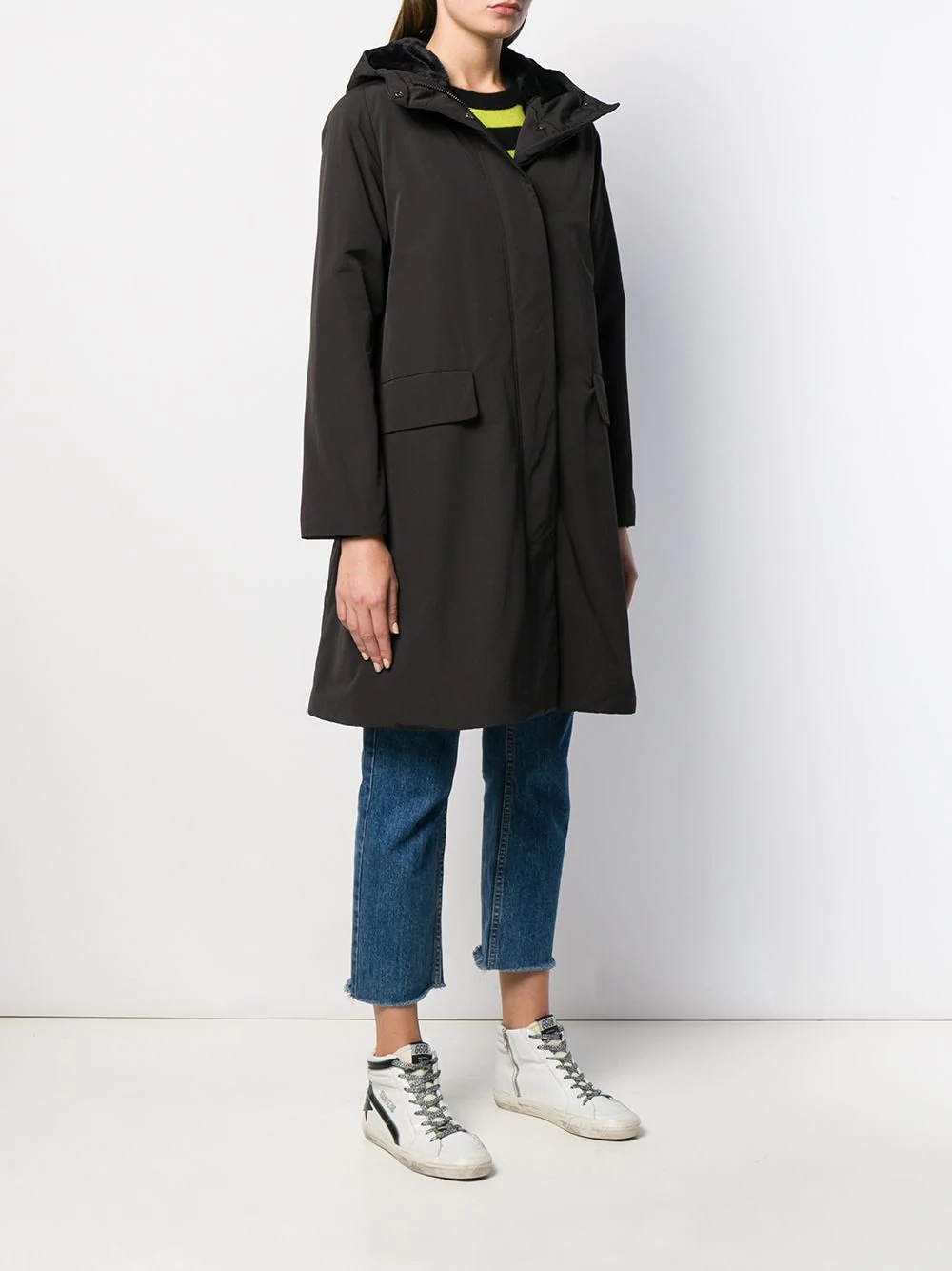 padded hooded midi coat - 3