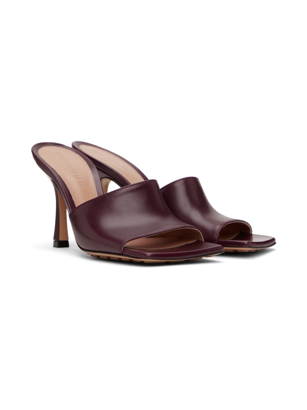 Red Stretch Heeled Mule - 4