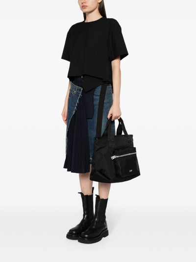 sacai logo-patch padded tote bag outlook