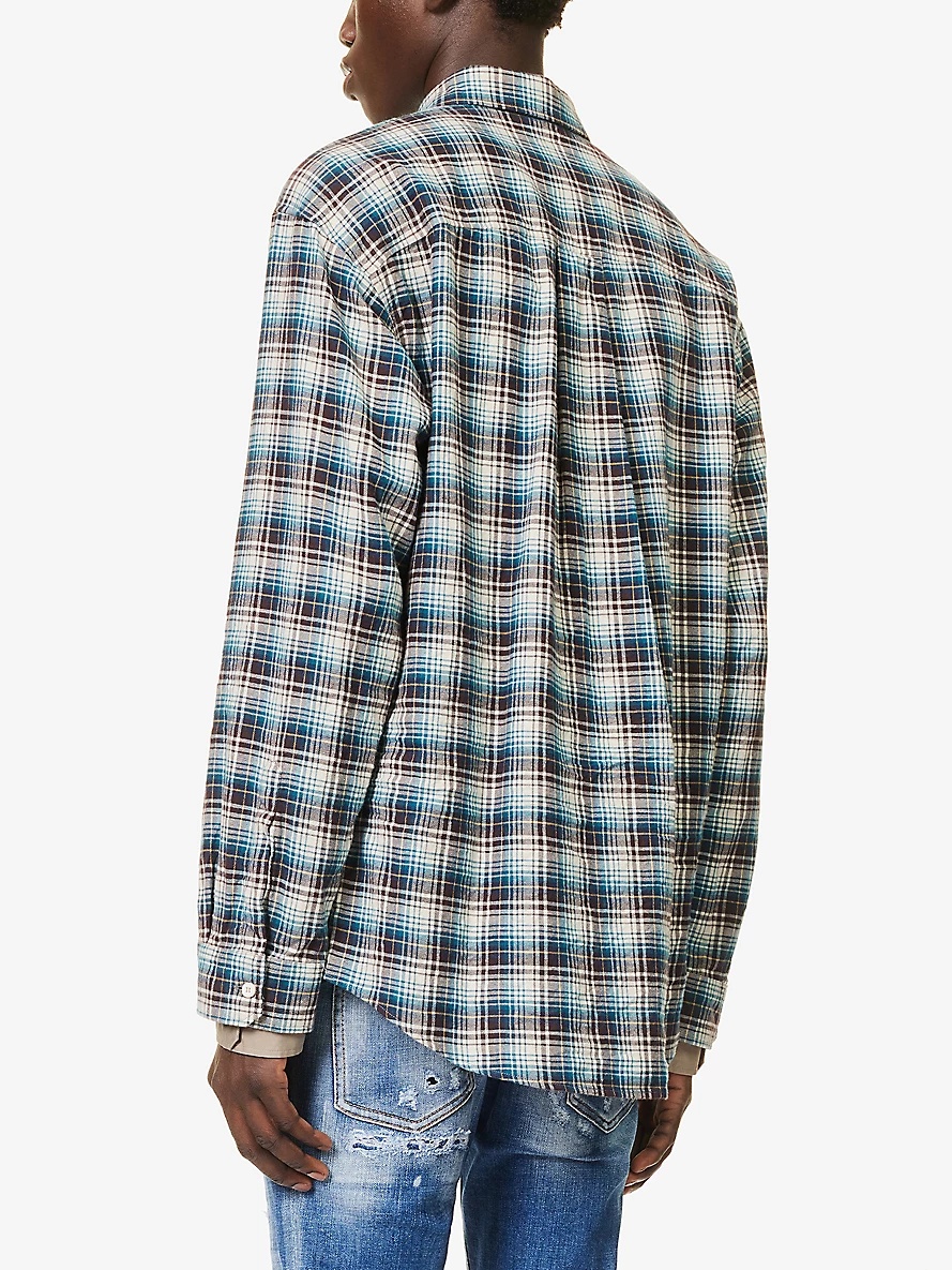 Check-print relaxed-fit cotton shirt - 4