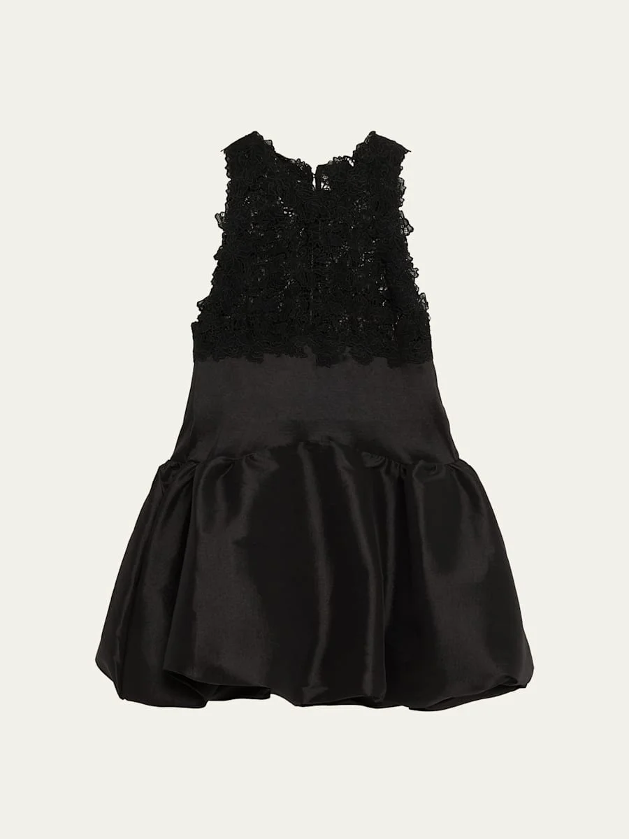 Hattie Lace and Taffeta Bubble Mini Dress - 1