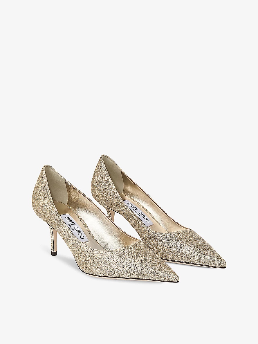 Love 65 glitter-embellished woven heeled courts - 3