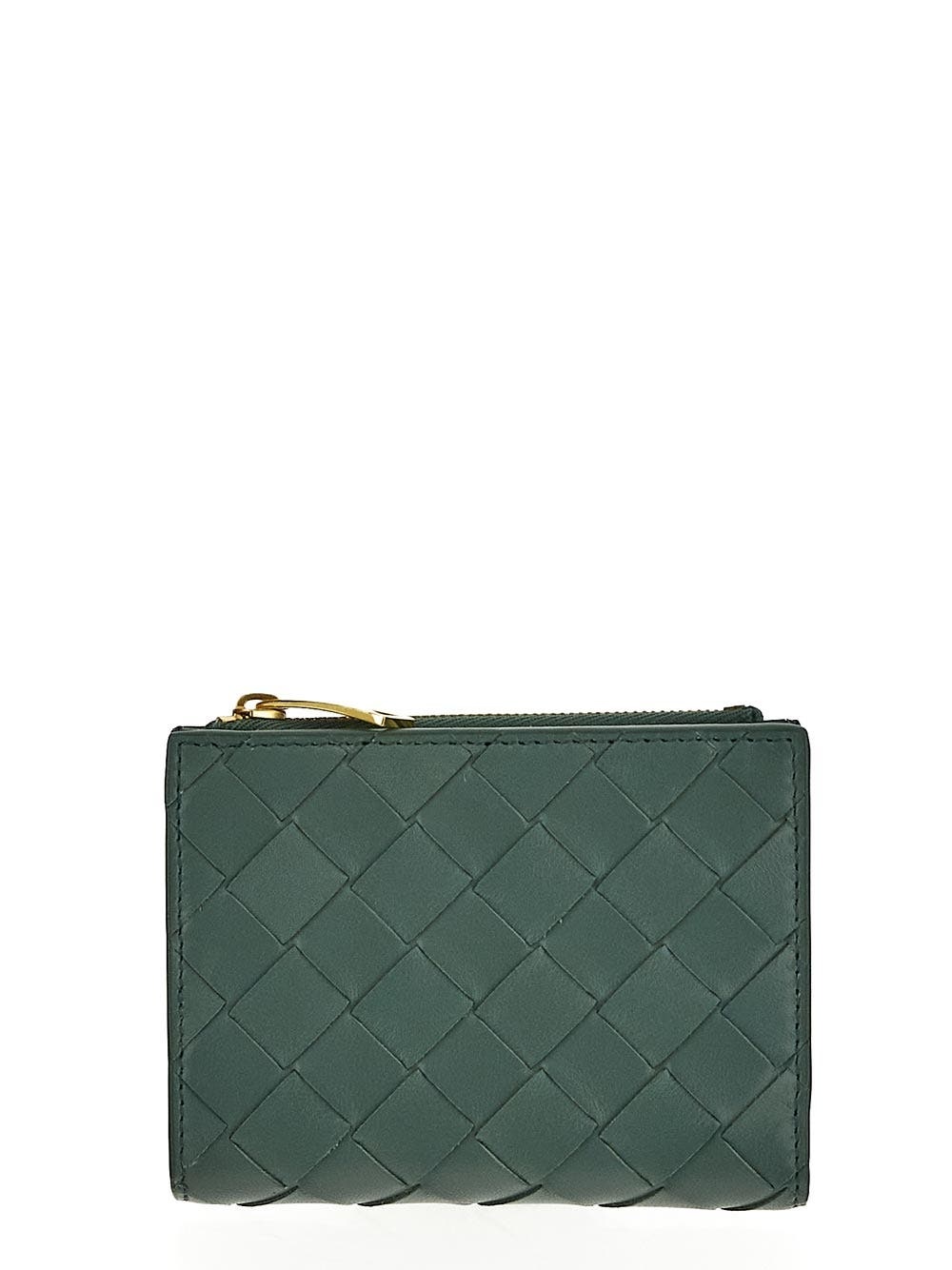 Bottega Veneta Small Intrecciato Bi-Fold Zip Wallet