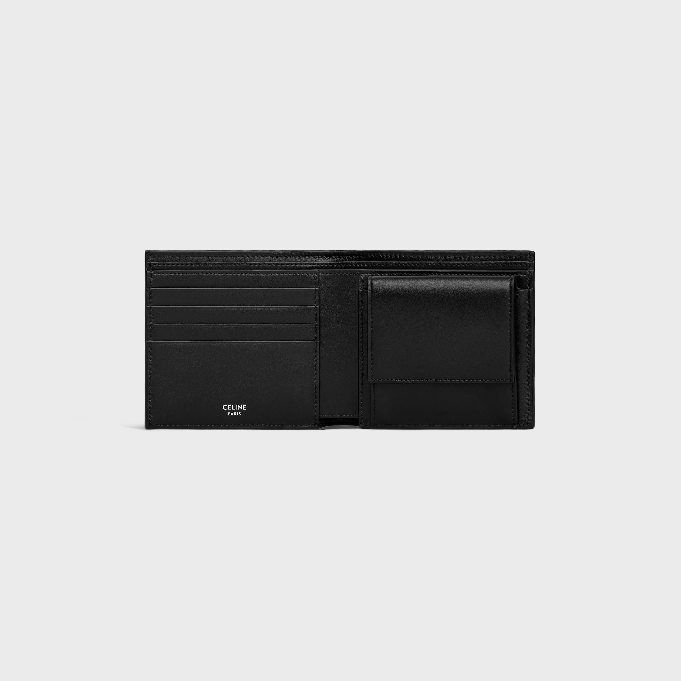 Bi-fold Wallet IN Striped Triomphe Canvas and Calfskin - 4