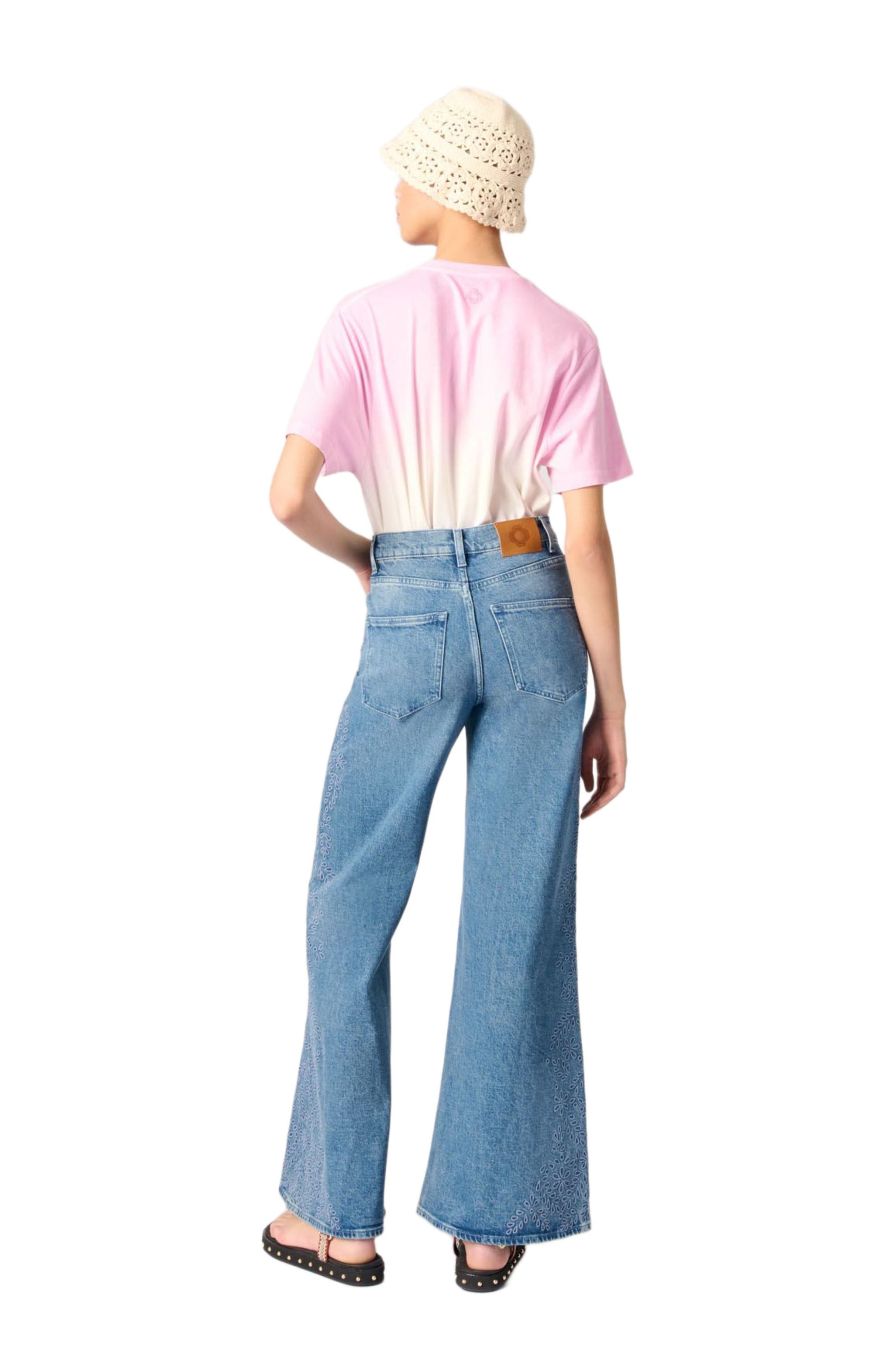 maje Embroidered jeans in Blue at Nordstrom - 4