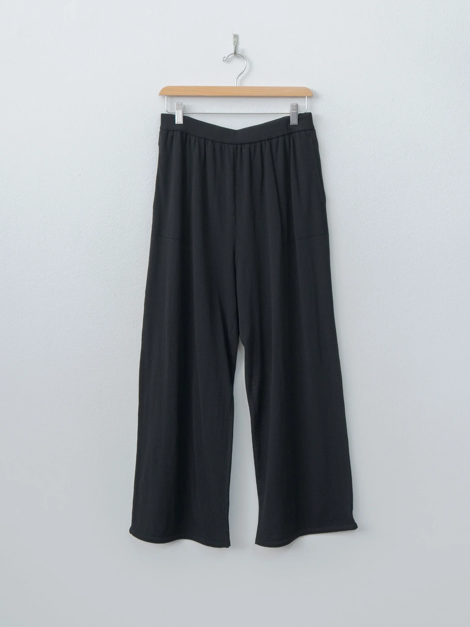 High Twist Cotton Wide Easy Pants - Black - 1