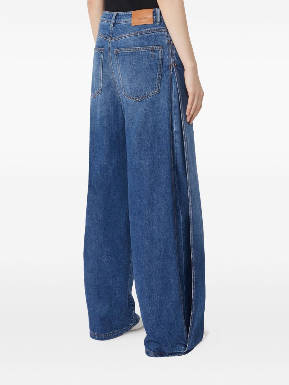 side-split wide-leg jeans - 3