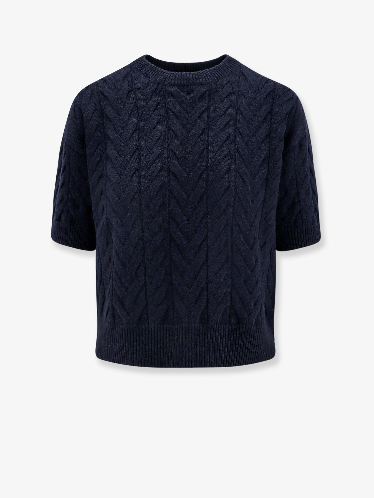 Dominus Wool Sweater With Cable Knit - 1