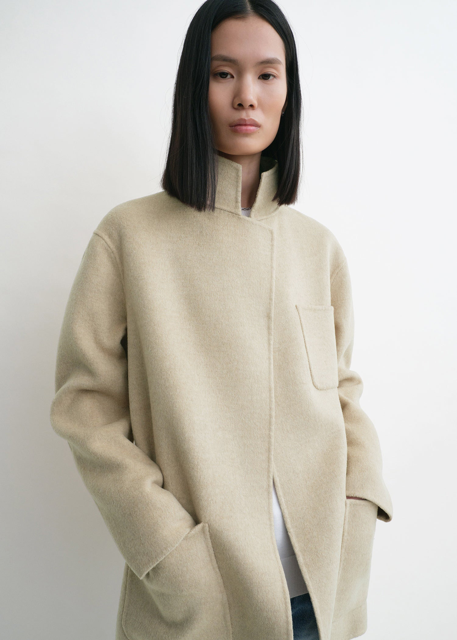 Patch pocket doublé jacket fawn melange - 4