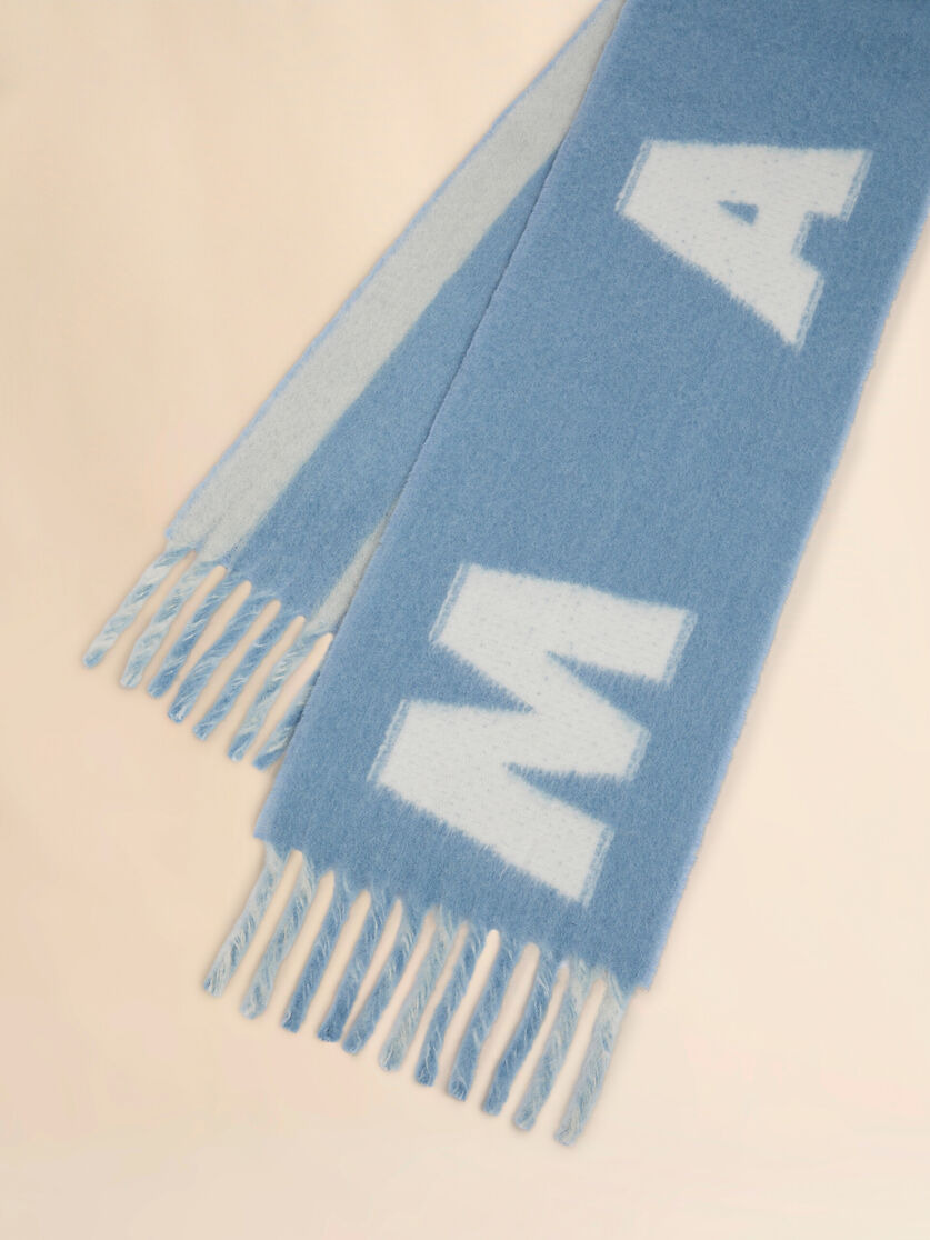BLUE STRIPED ALPACA SCARF - 4