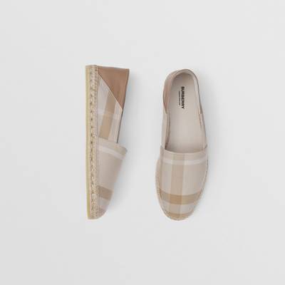 Burberry Check Cotton and Leather Espadrilles outlook