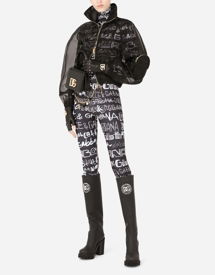 Spandex jersey leggings with DG graffiti print - 6