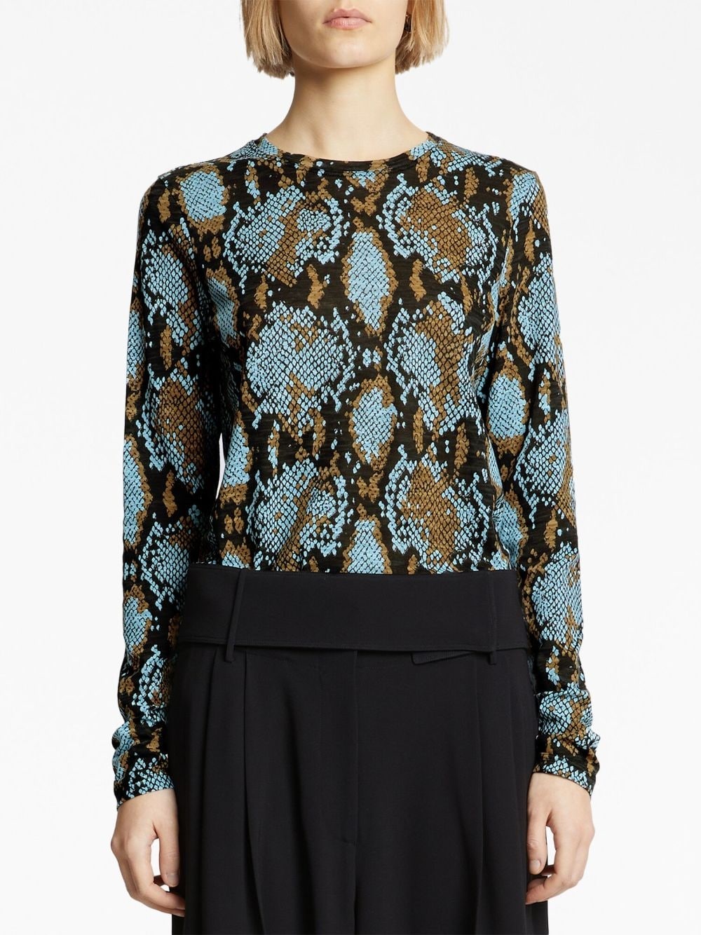 snakeskin-print long-sleeve T-shirt - 5