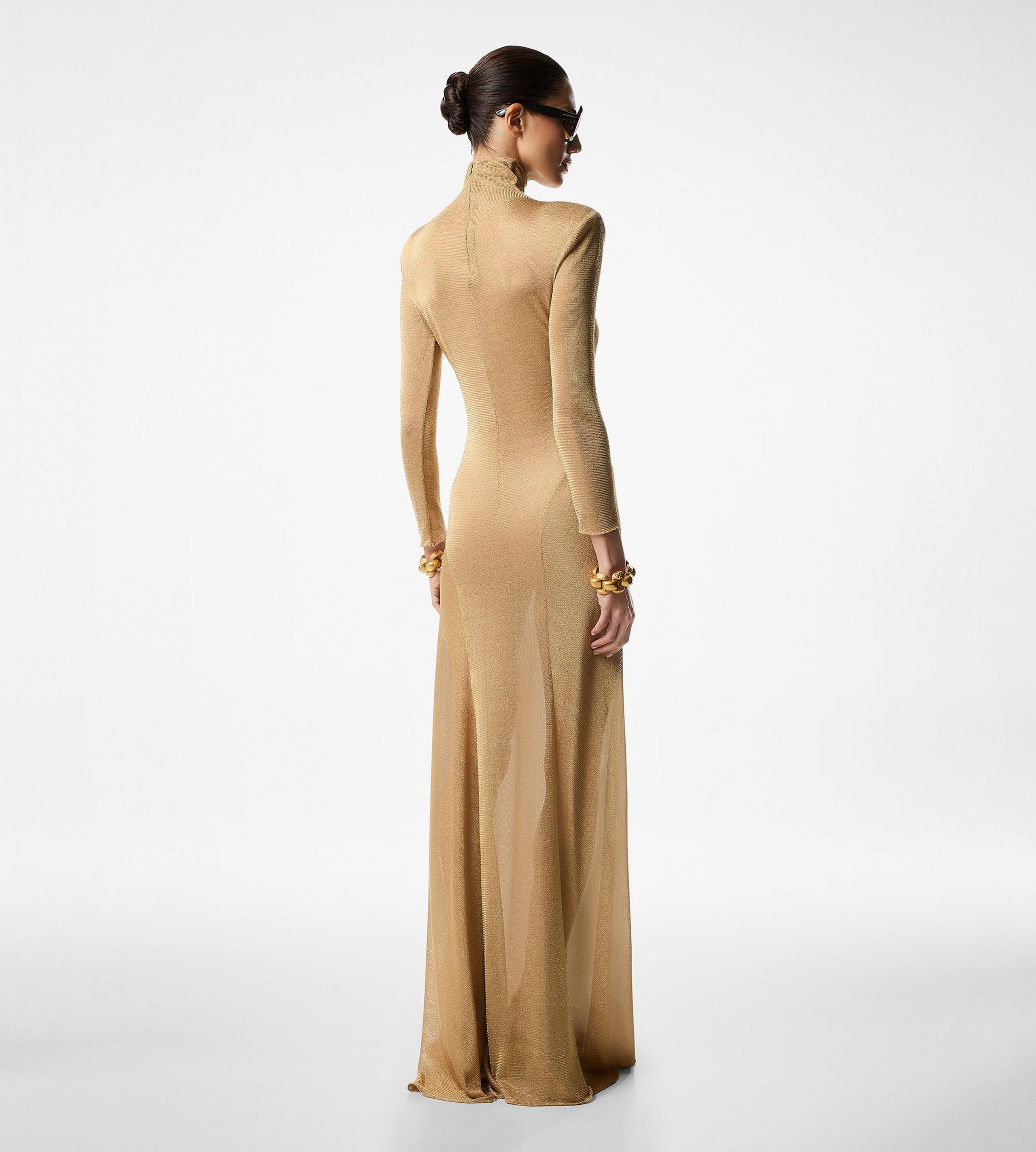 VISCOSE JERSEY TURTLENECK EVENING DRESS - 3