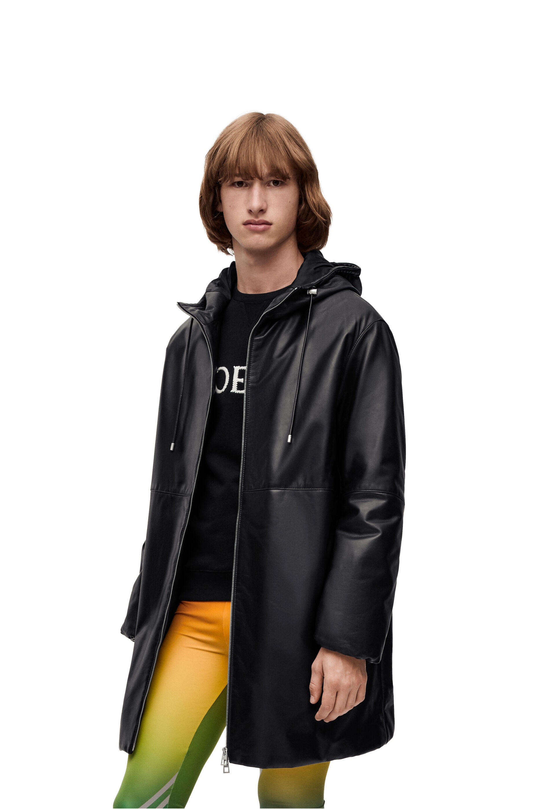 Hooded puffer coat in nappa - 3