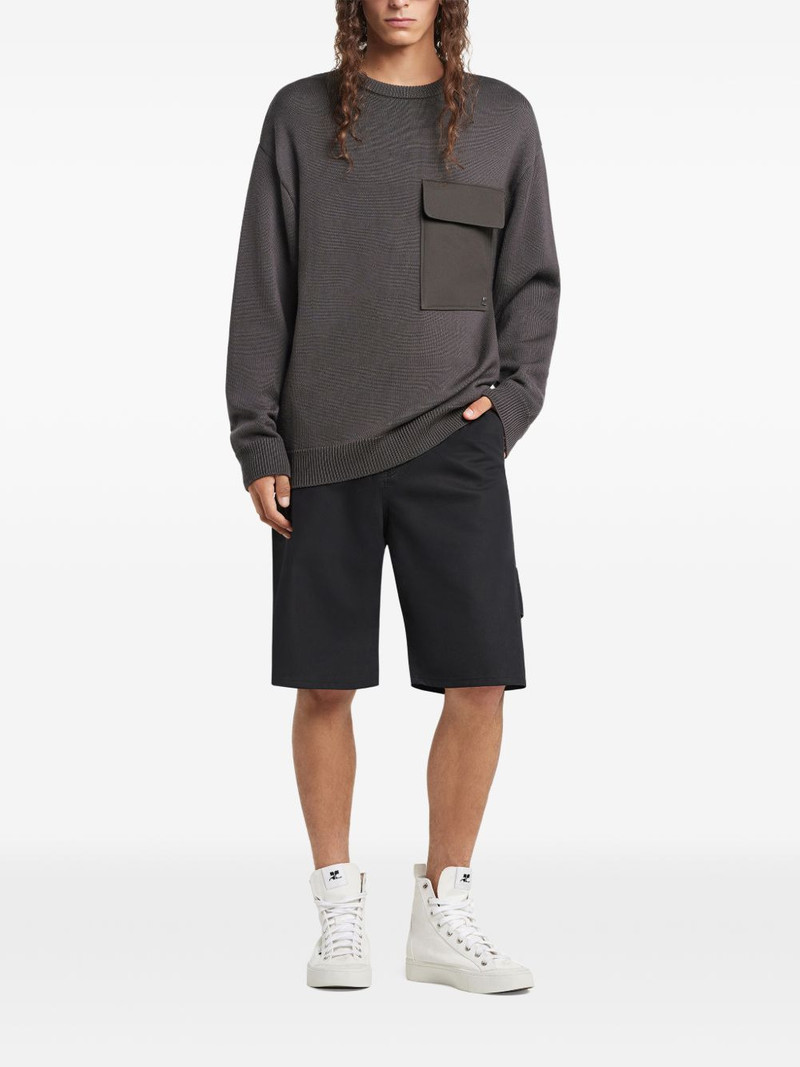 courrèges chest-pocket crew-neck sweater outlook